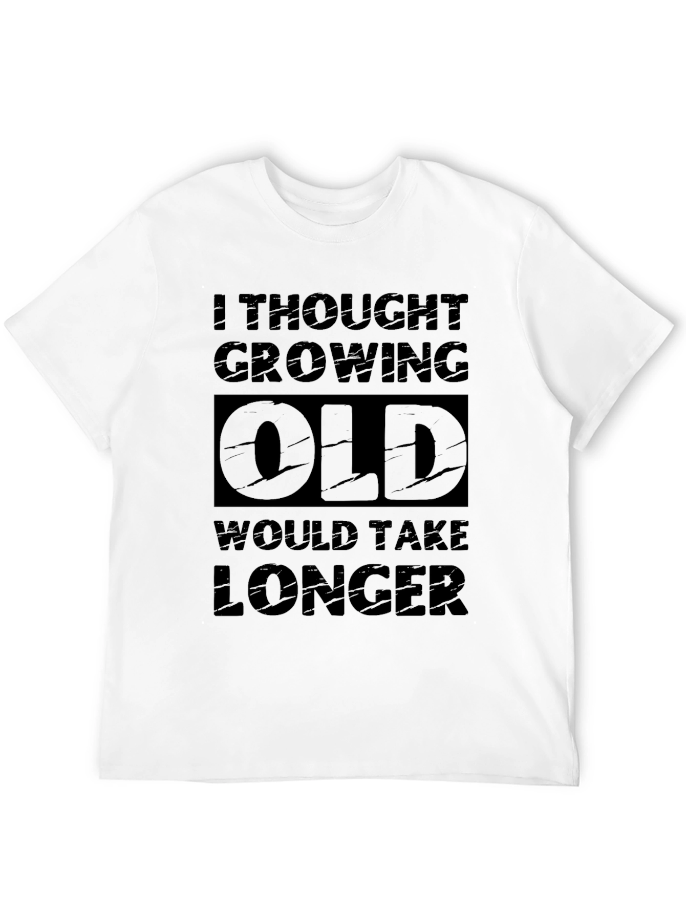 Funny Growing Old Black Graphic Tee