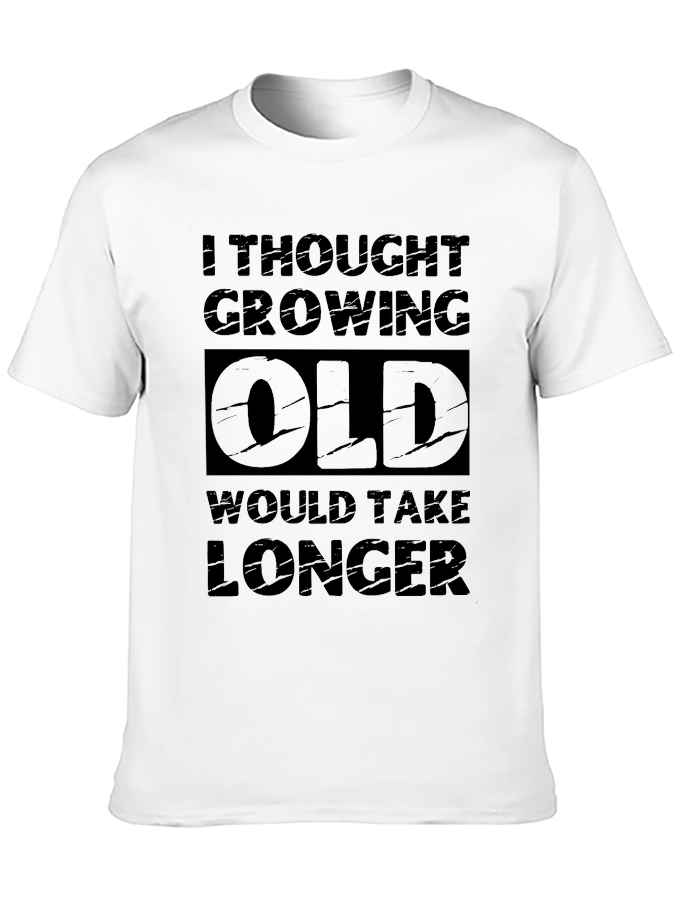 Funny Growing Old Black Graphic Tee