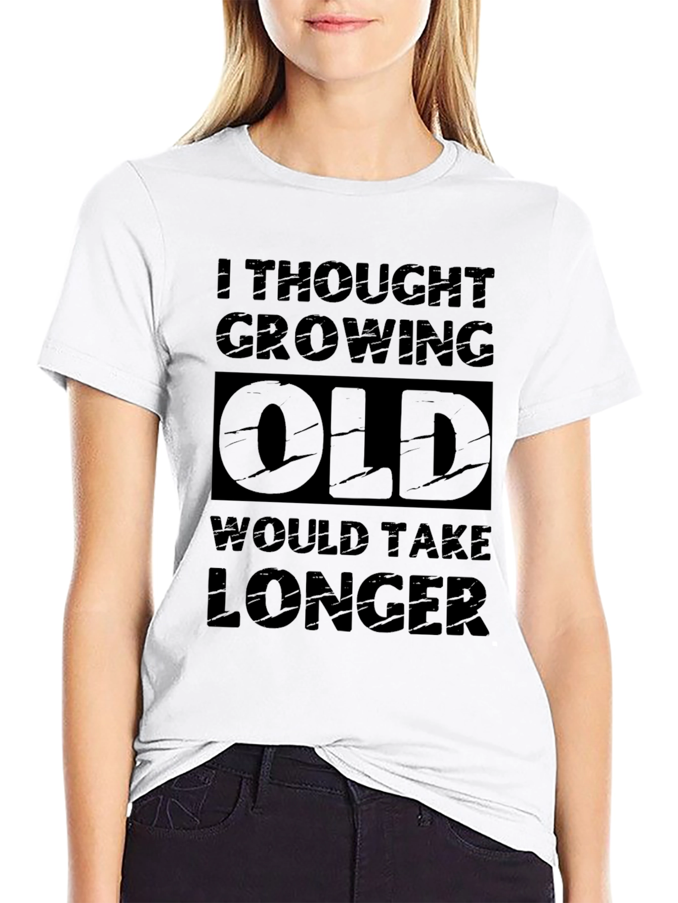 Funny Growing Old Black Graphic Tee
