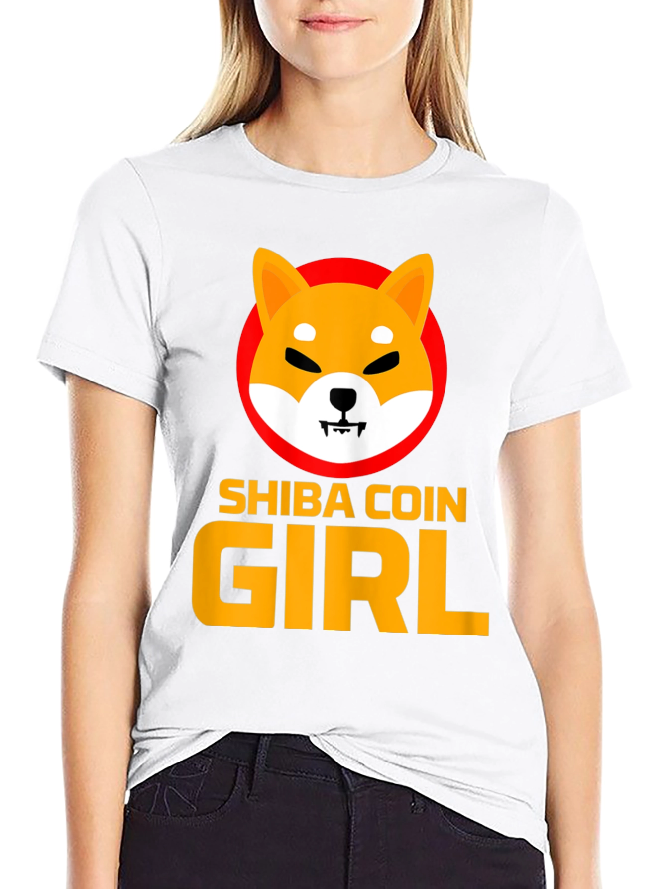 Shiba Coin Girl Graphic Tee - Black