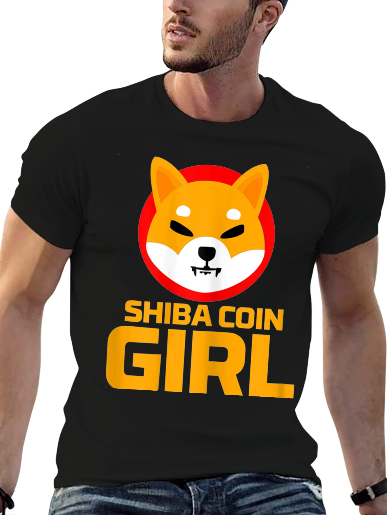 Shiba Coin Girl Graphic Tee - Black