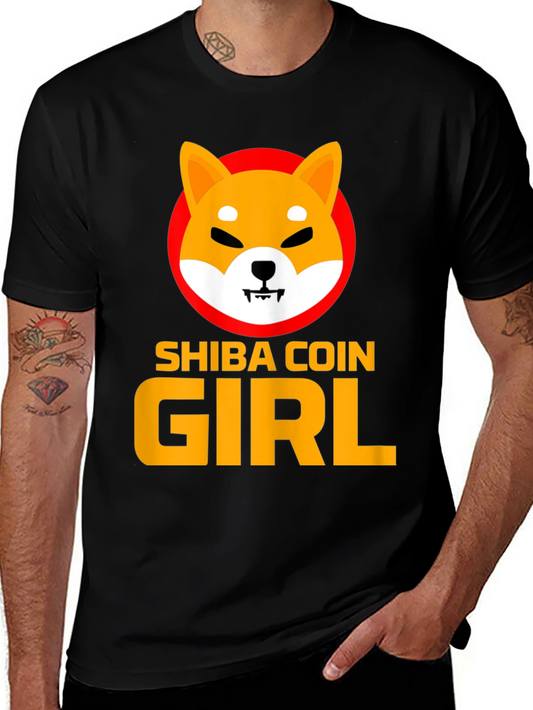 Shiba Coin Girl Graphic Tee - Black