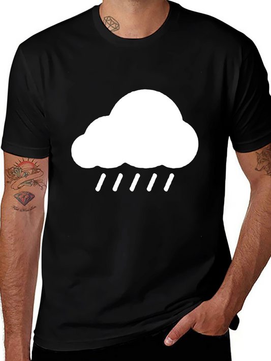 Cloud Rain Graphic Black T-Shirt