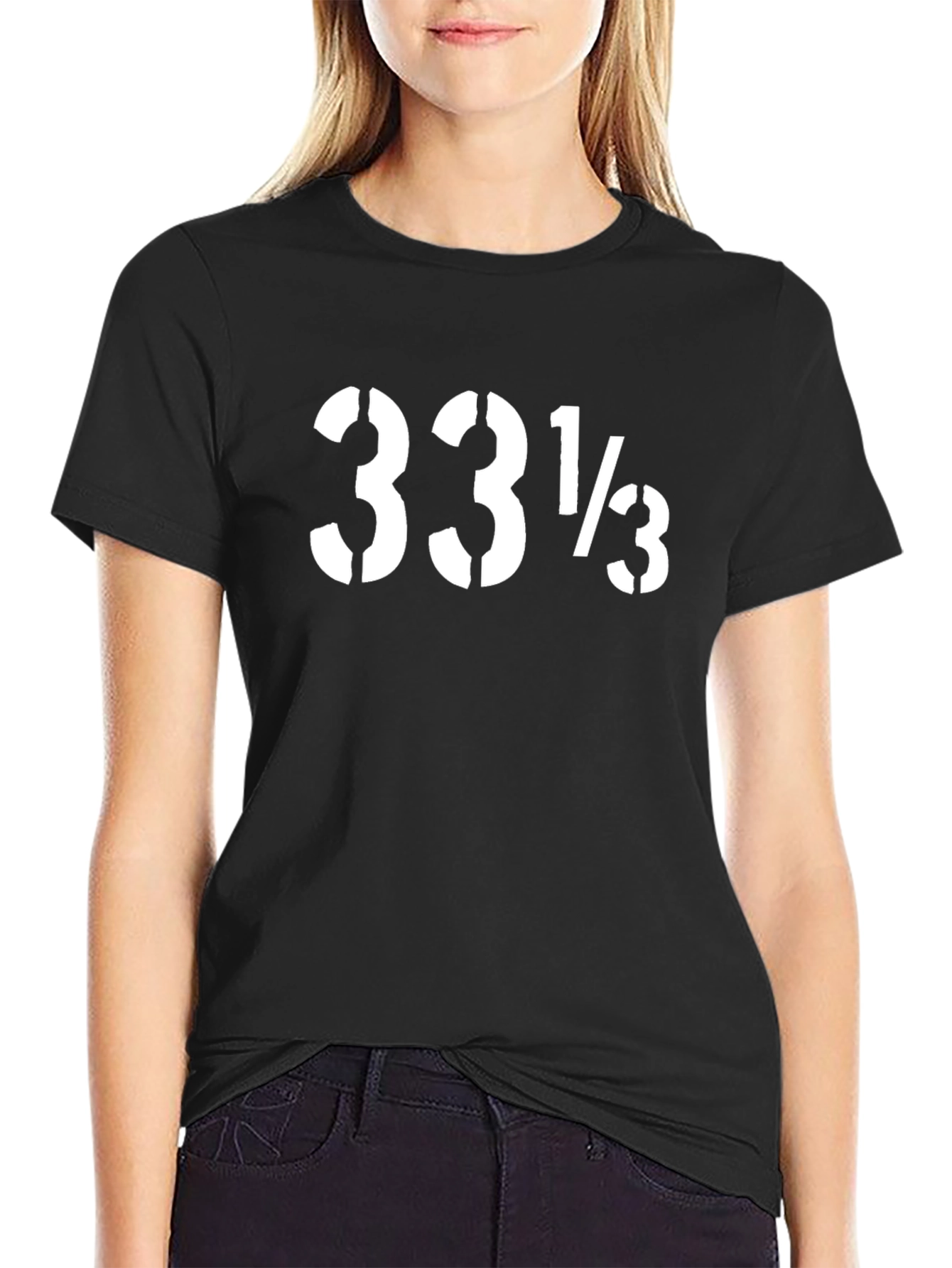 33 1/3 RPM Black Graphic Tee