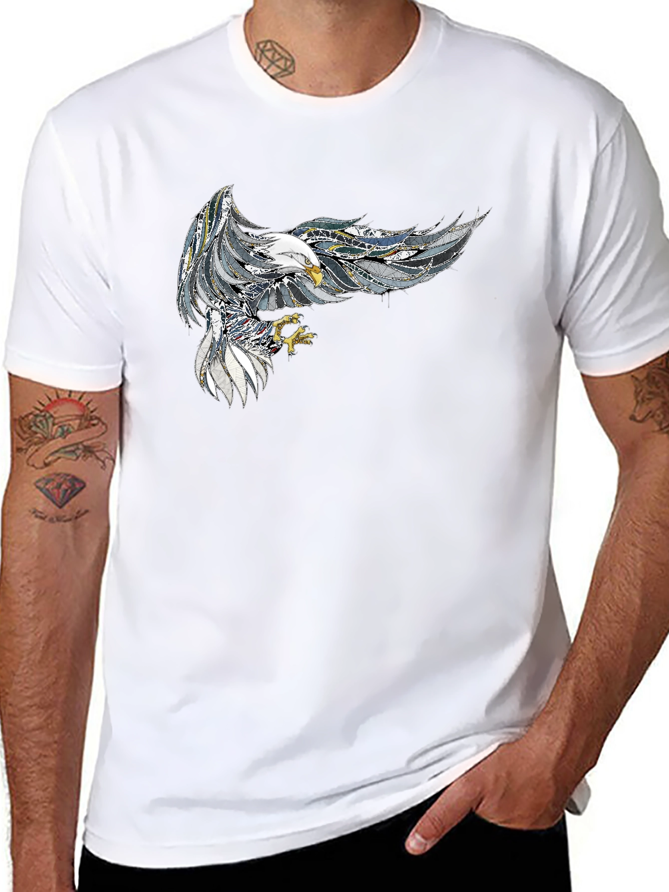 Mens Black Eagle Graphic Tee