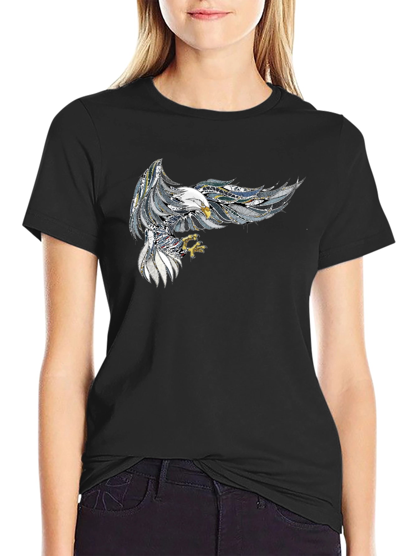 Mens Black Eagle Graphic Tee