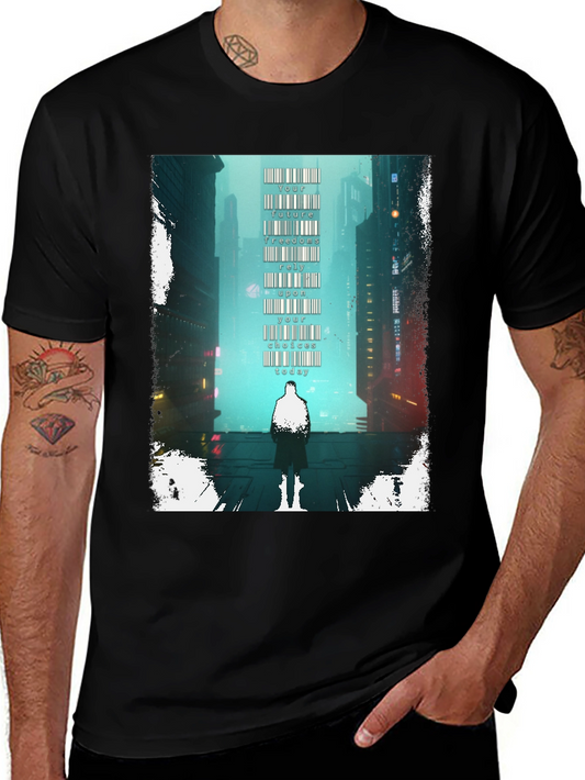 Cyberpunk Cityscape Graphic Tee