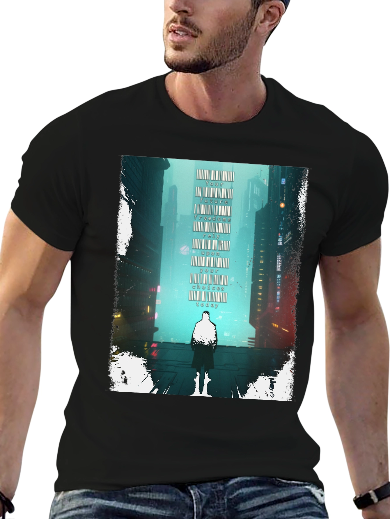 Cyberpunk Cityscape Graphic Tee