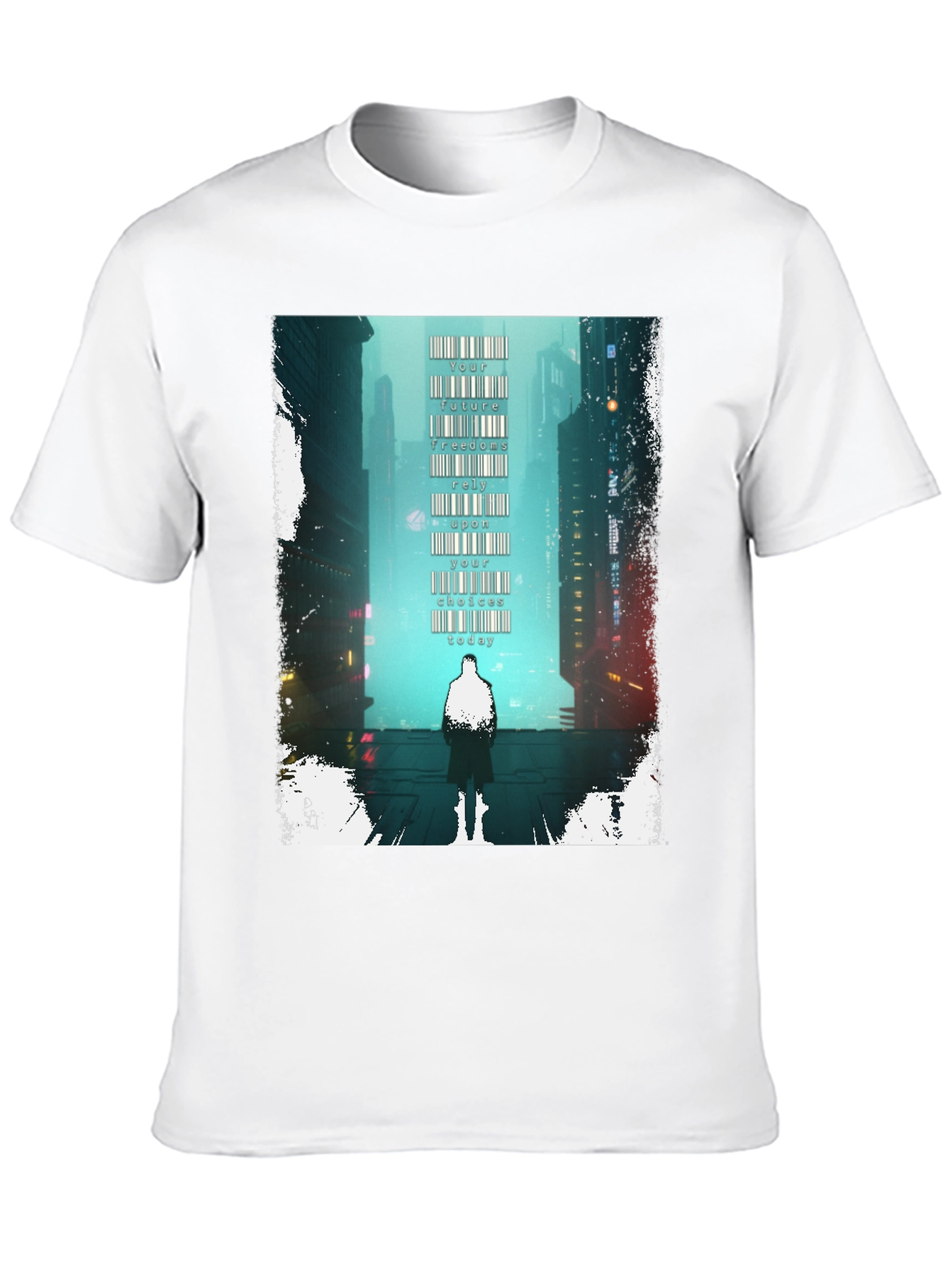 Cyberpunk Cityscape Graphic Tee