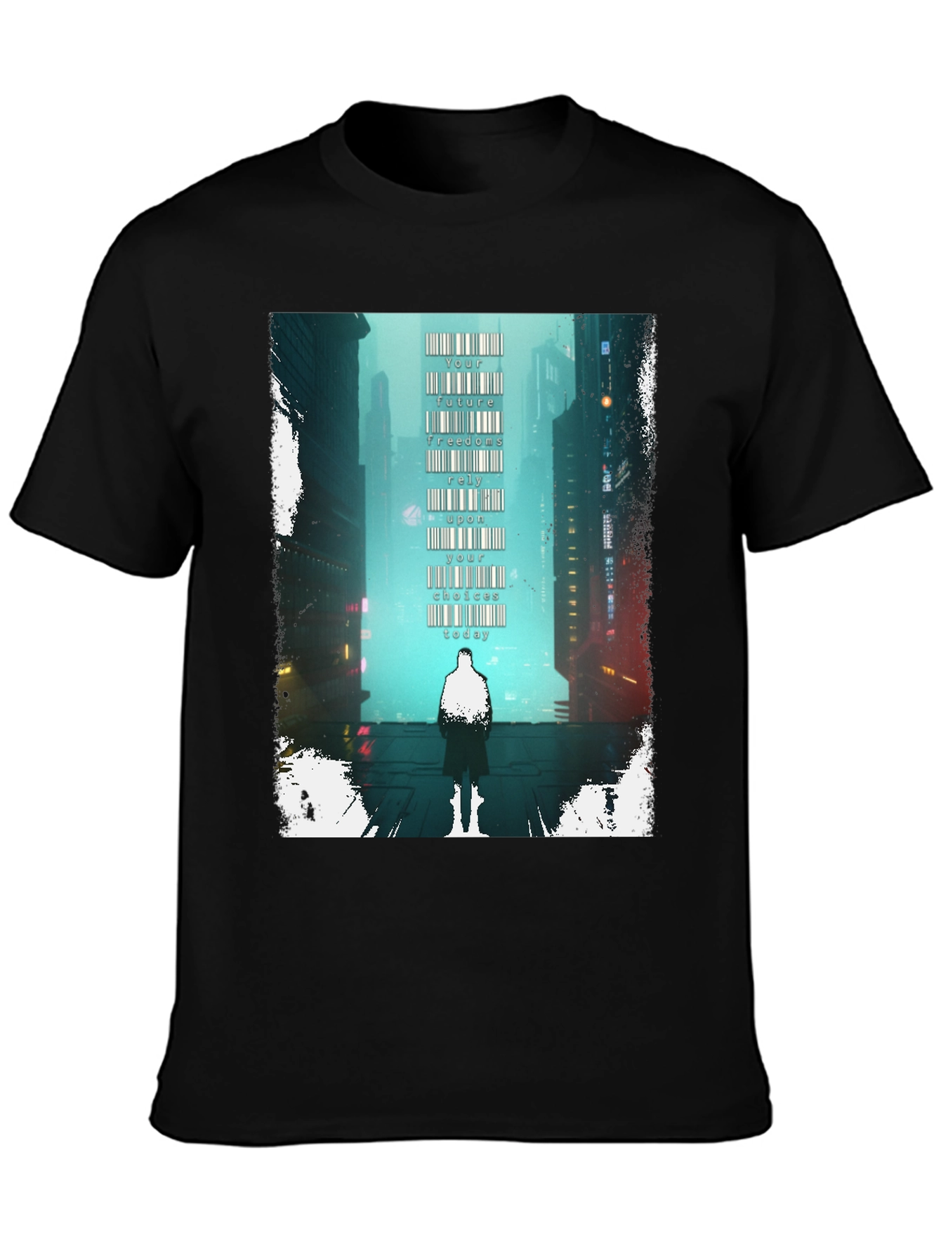 Cyberpunk Cityscape Graphic Tee