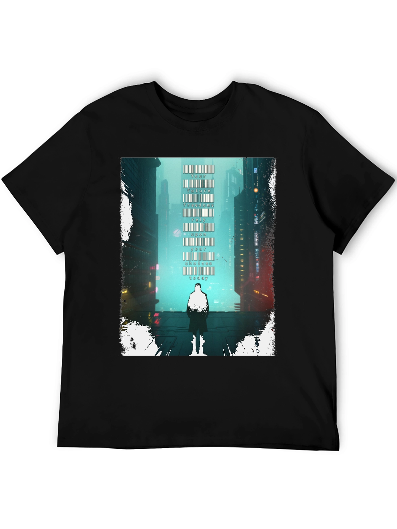 Cyberpunk Cityscape Graphic Tee