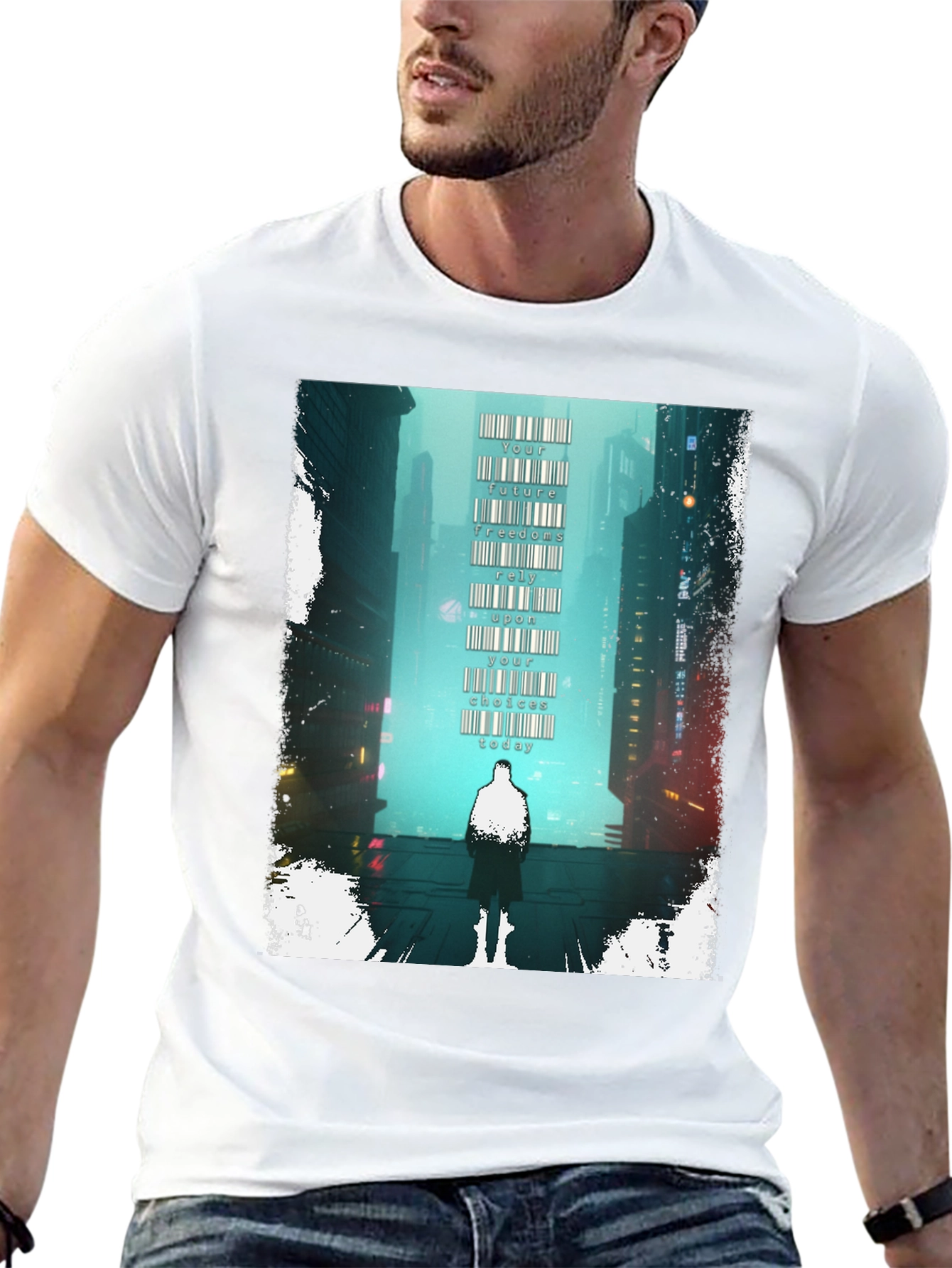 Cyberpunk Cityscape Graphic Tee