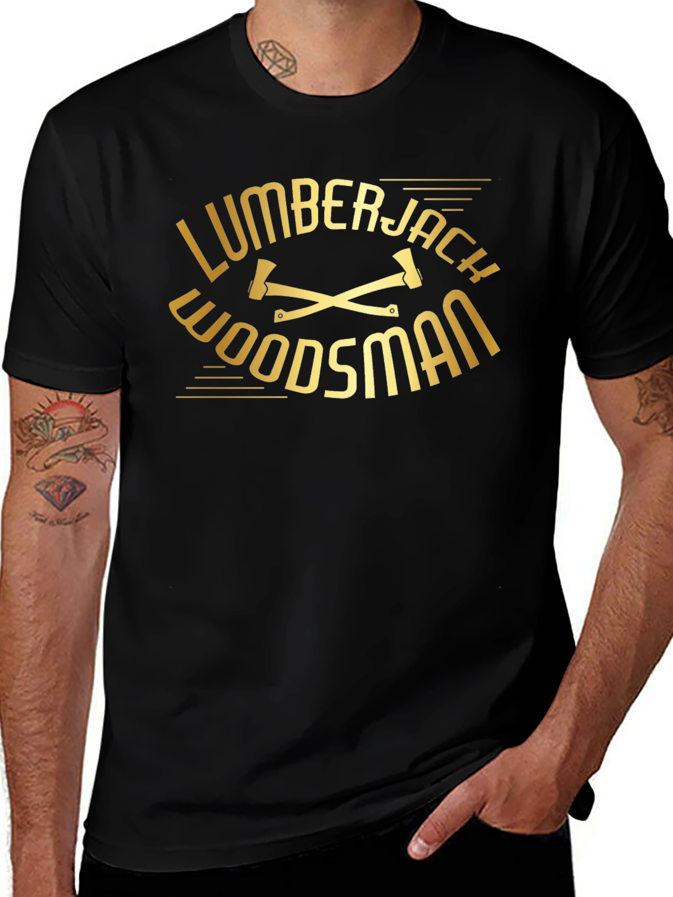Lumberjack Woodsman Black T-Shirt