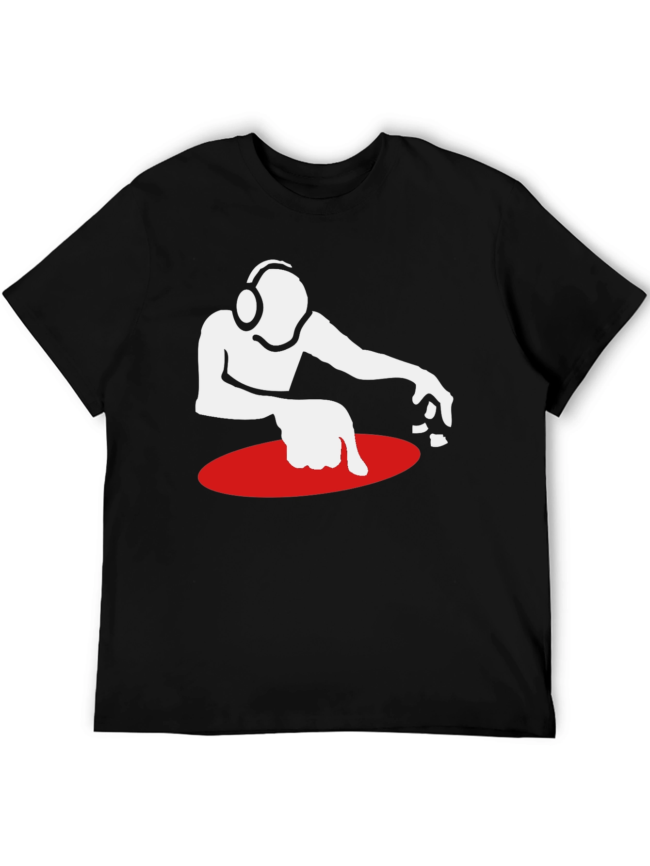 DJ Turntable Graphic Tee - Black Cotton T-Shirt