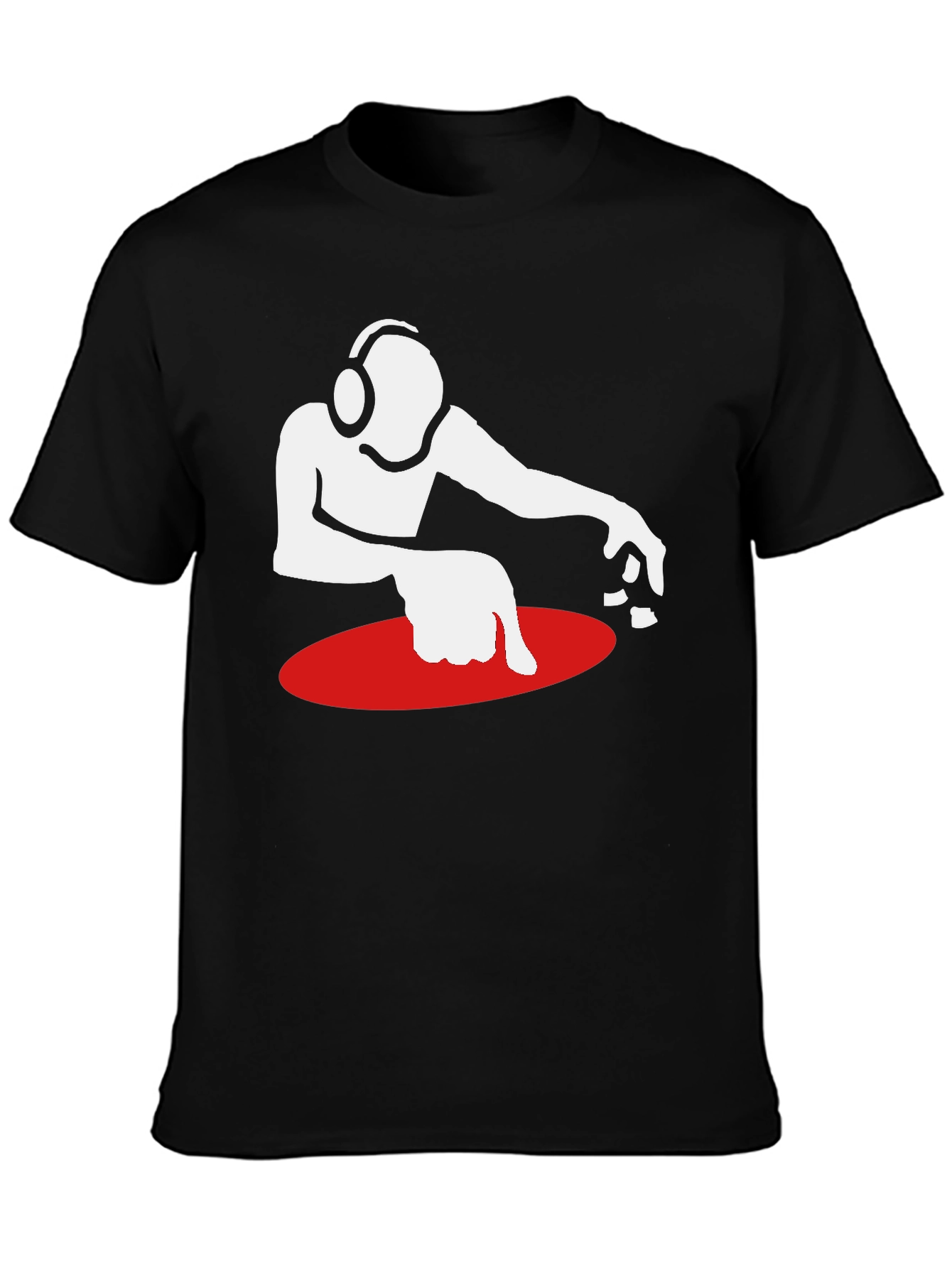 DJ Turntable Graphic Tee - Black Cotton T-Shirt