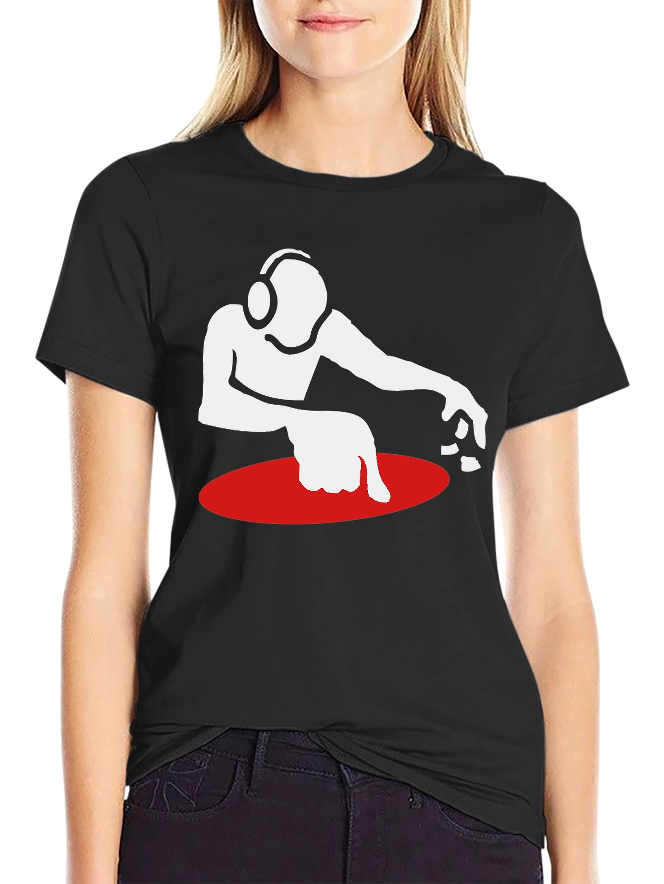 DJ Turntable Graphic Tee - Black Cotton T-Shirt