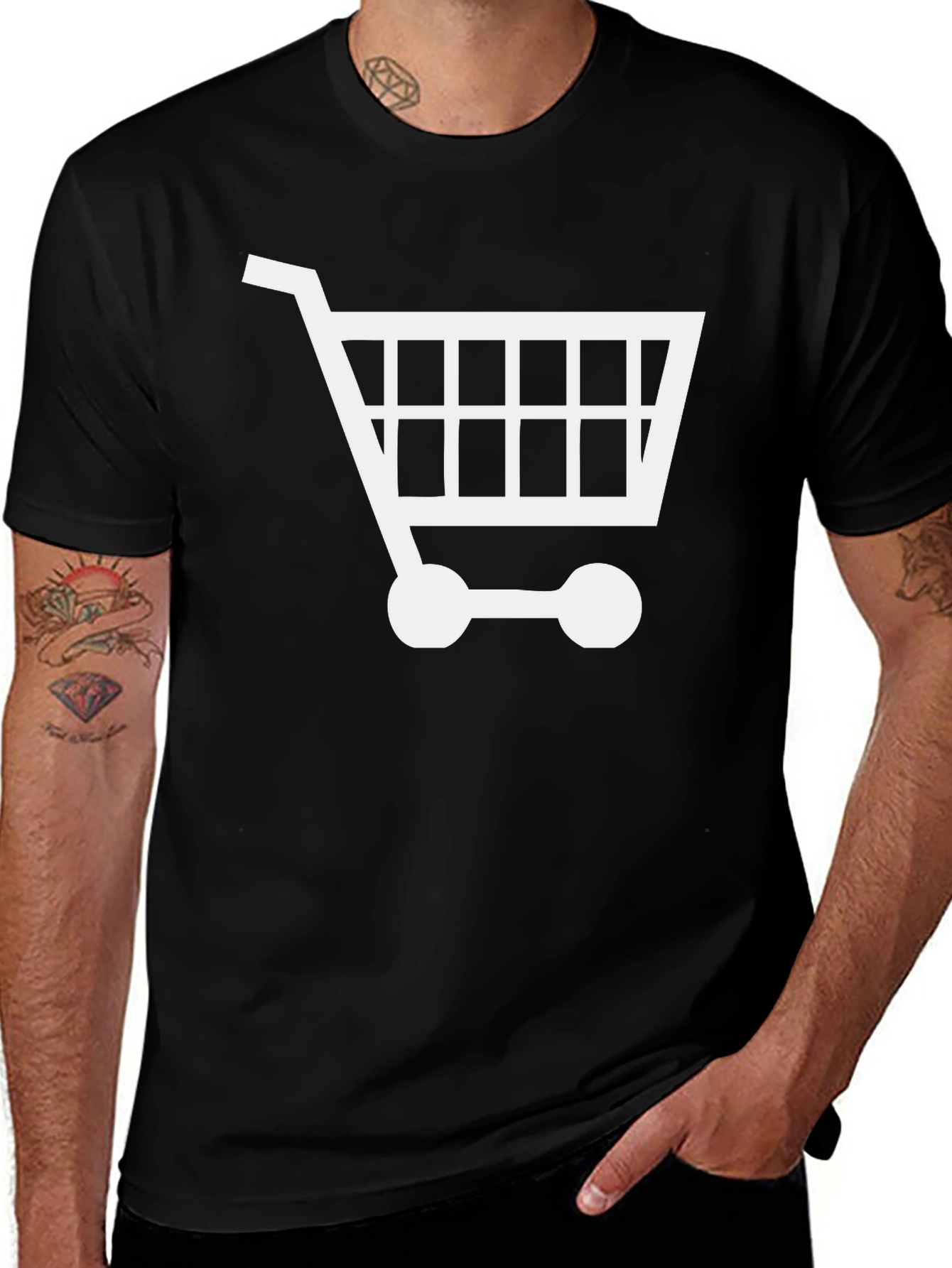 Shopping Cart Graphic Tee - Black