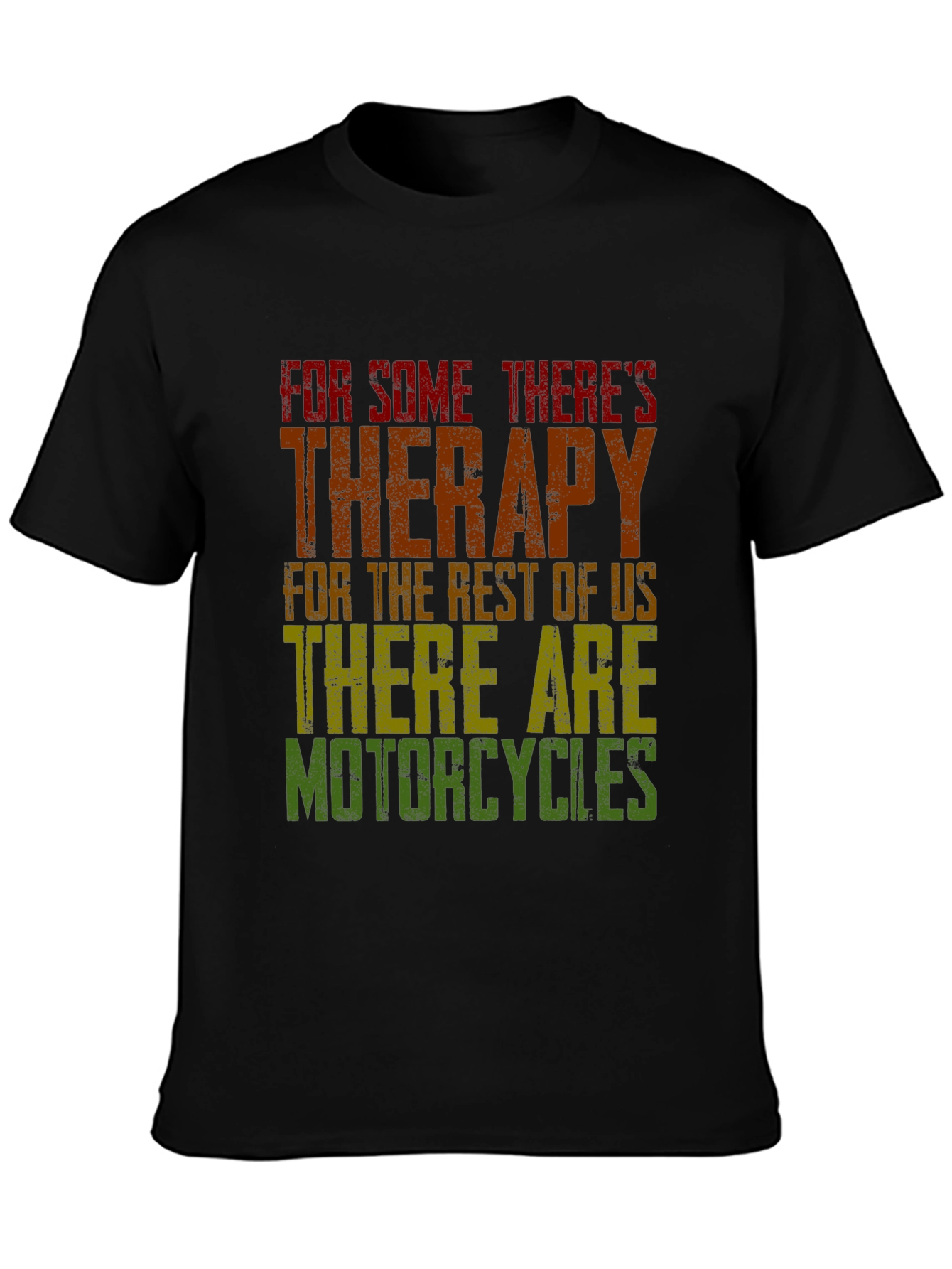 Motorcycle Therapy Graphic Tee - Black Cotton Blend