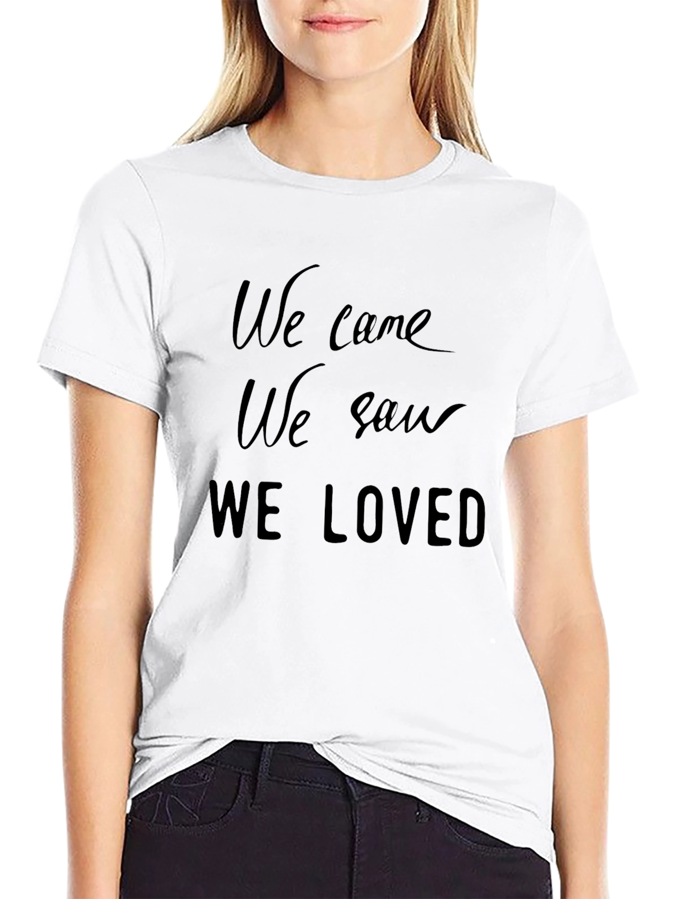 We Came We Saw We Loved Black Graphic Tee