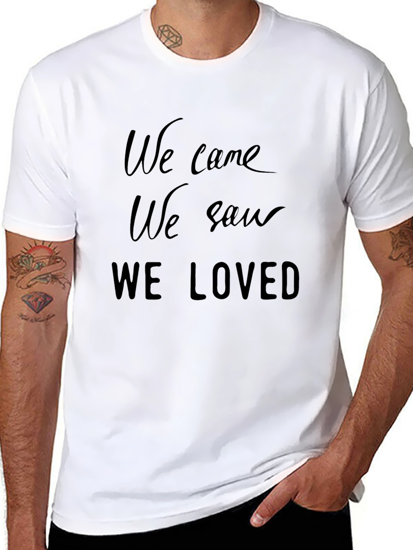 We Came We Saw We Loved Black Graphic Tee