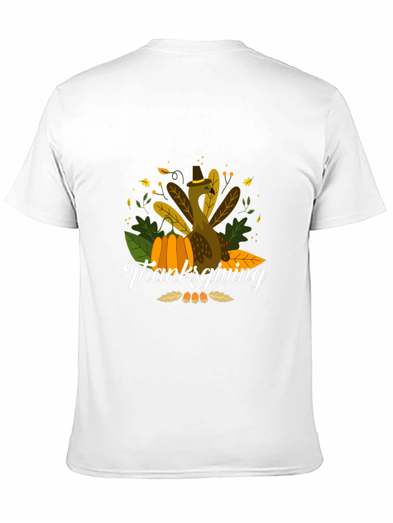 Thanksgiving Turkey Graphic Black T-Shirt