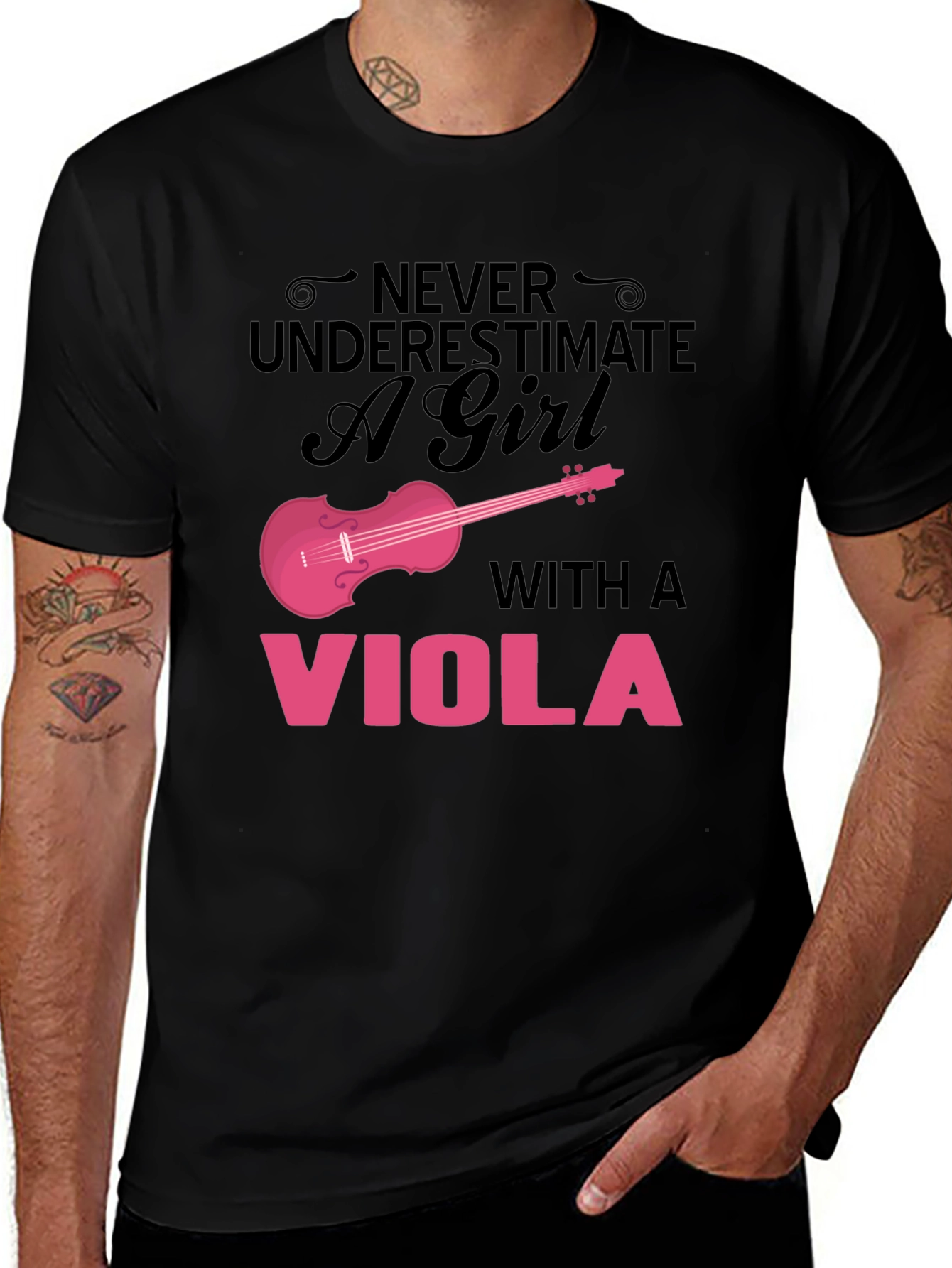 Never Underestimate a Girl with a Viola T-Shirt