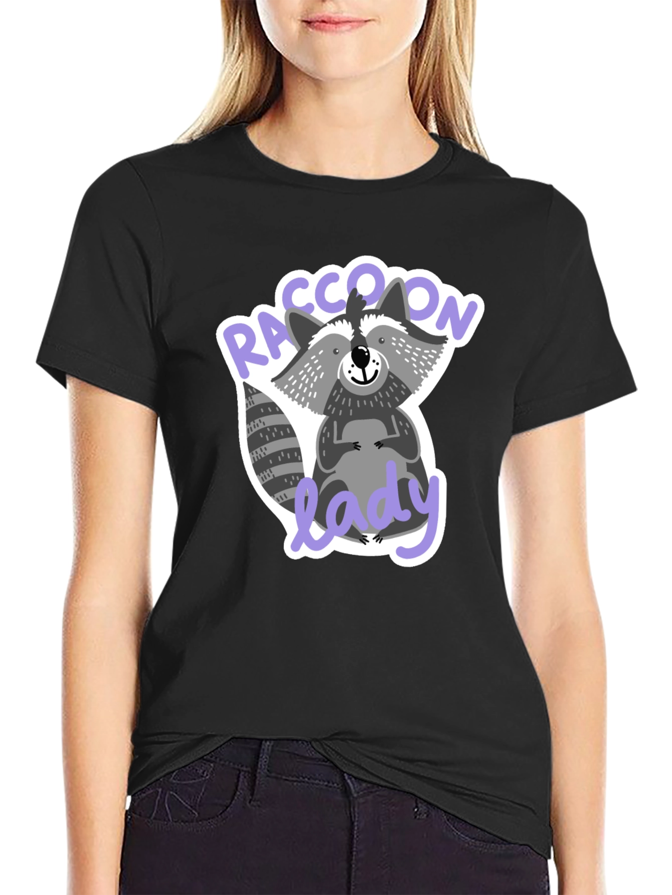 Raccoon Lady T-Shirt Funny Animal Lover Tee