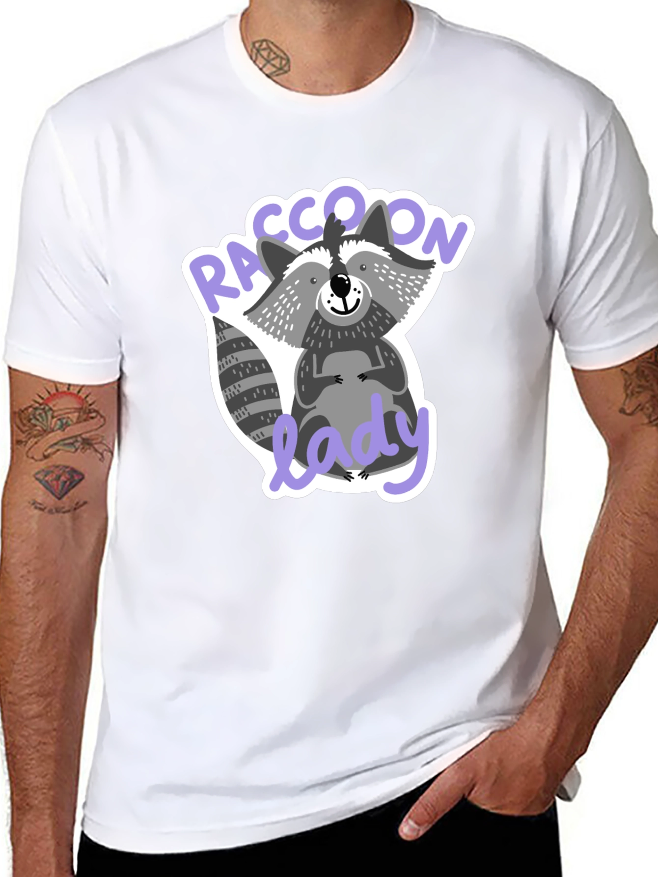 Raccoon Lady T-Shirt Funny Animal Lover Tee