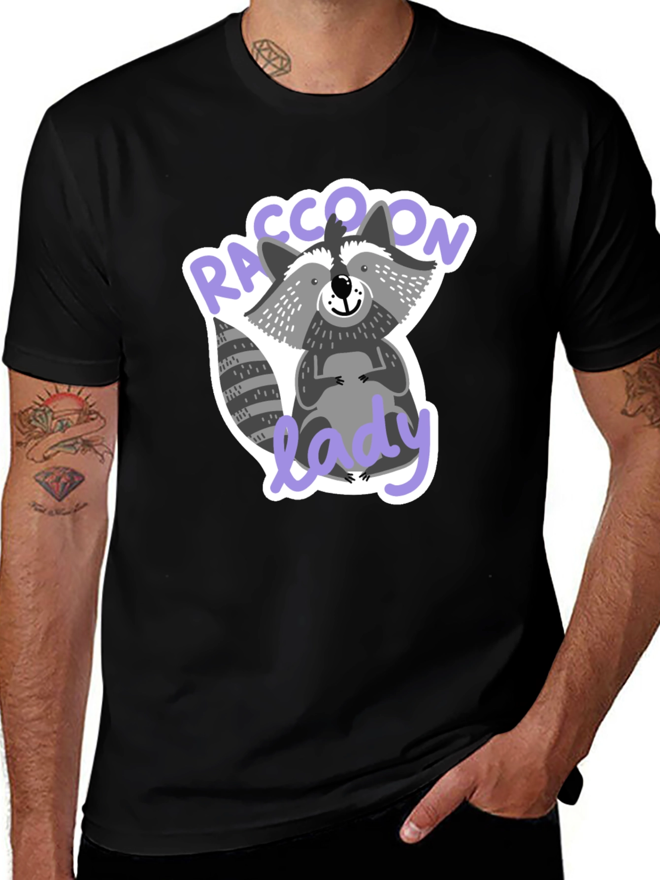 Raccoon Lady T-Shirt Funny Animal Lover Tee