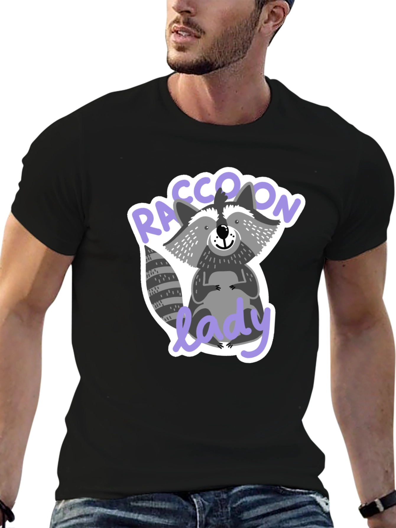 Raccoon Lady T-Shirt Funny Animal Lover Tee