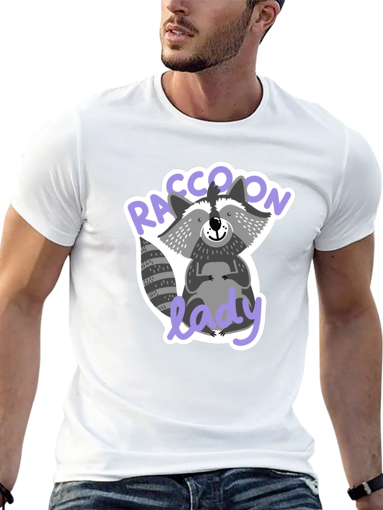 Raccoon Lady T-Shirt Funny Animal Lover Tee