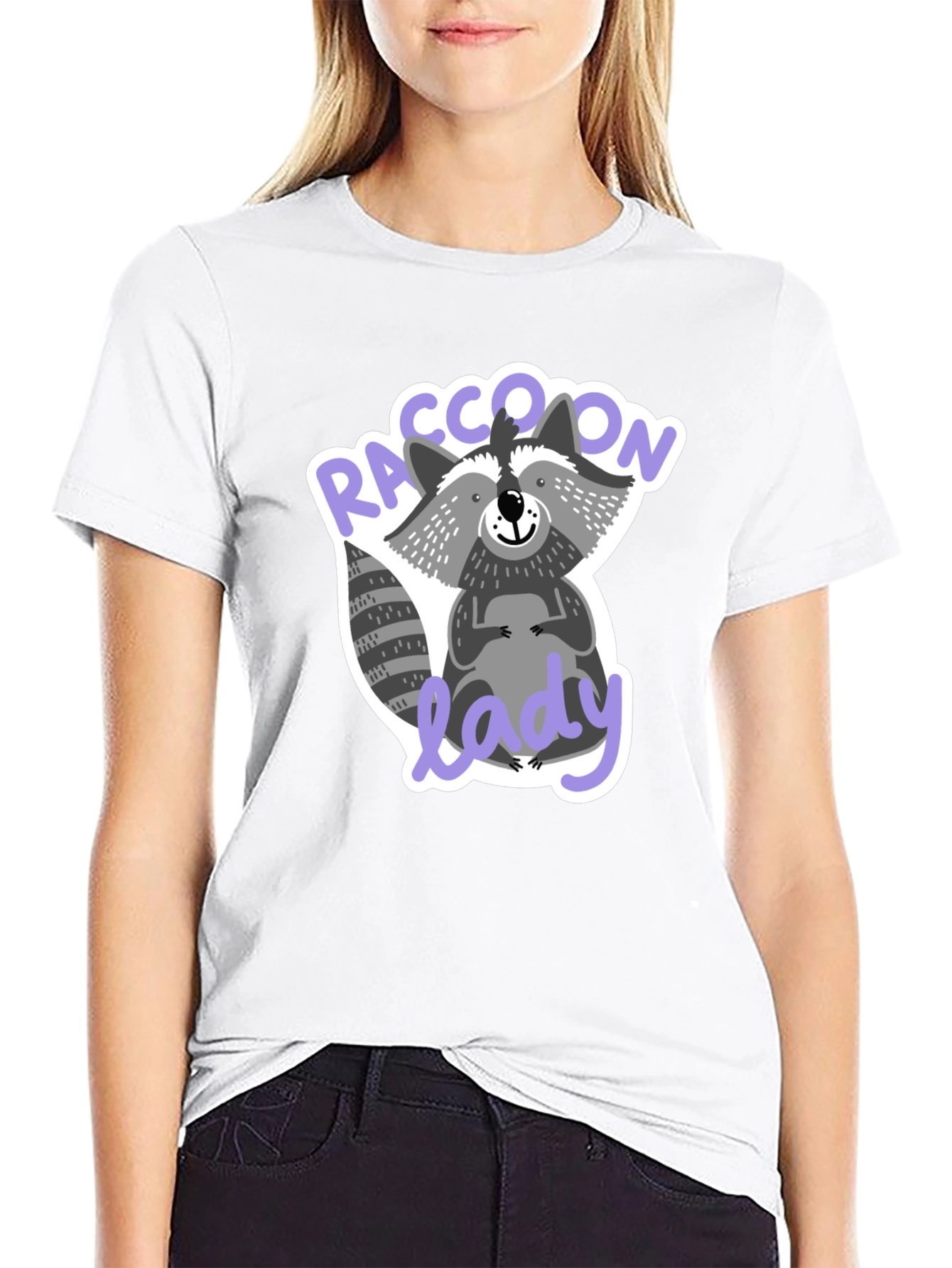 Raccoon Lady T-Shirt Funny Animal Lover Tee
