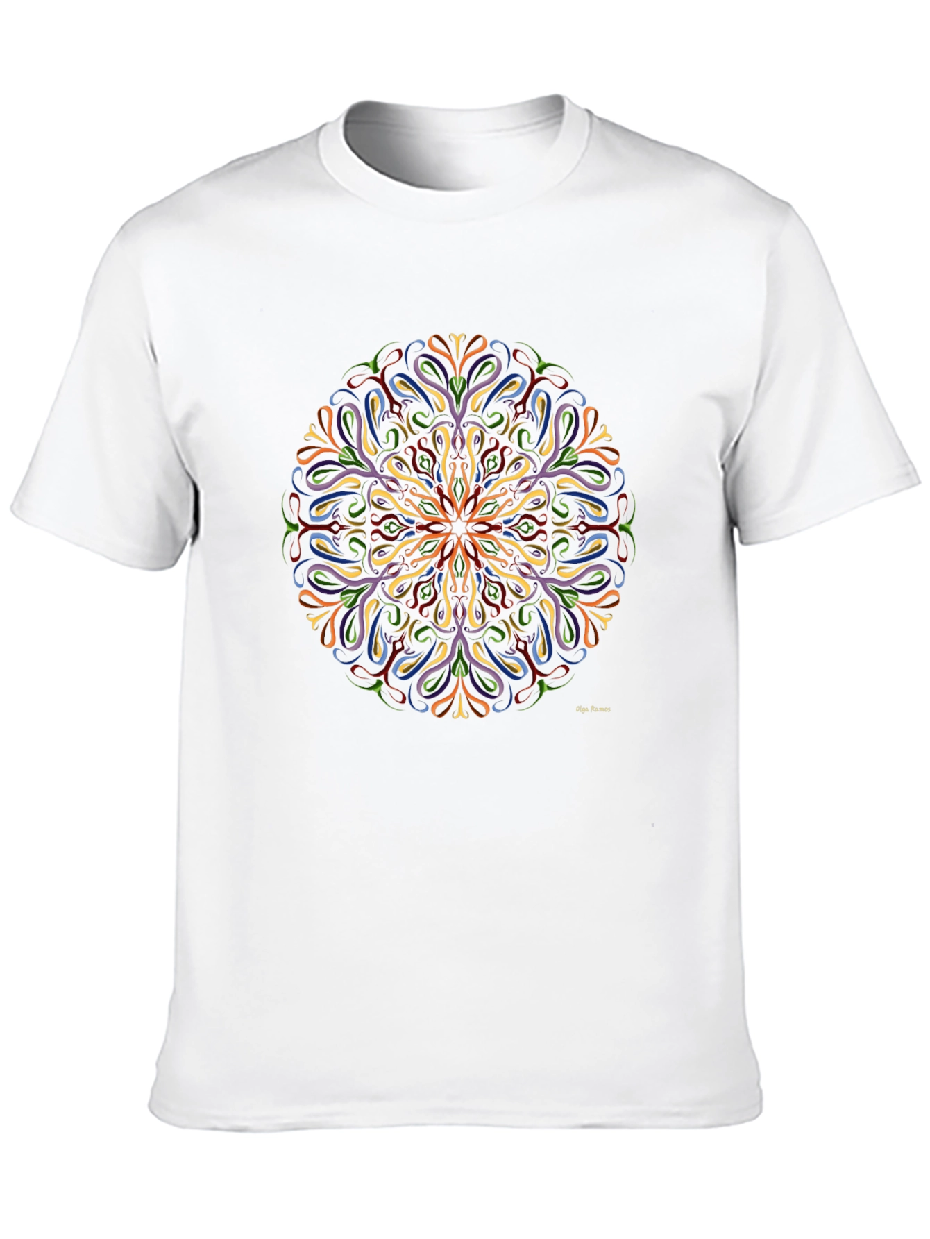 Vibrant Mandala Graphic Black T-Shirt