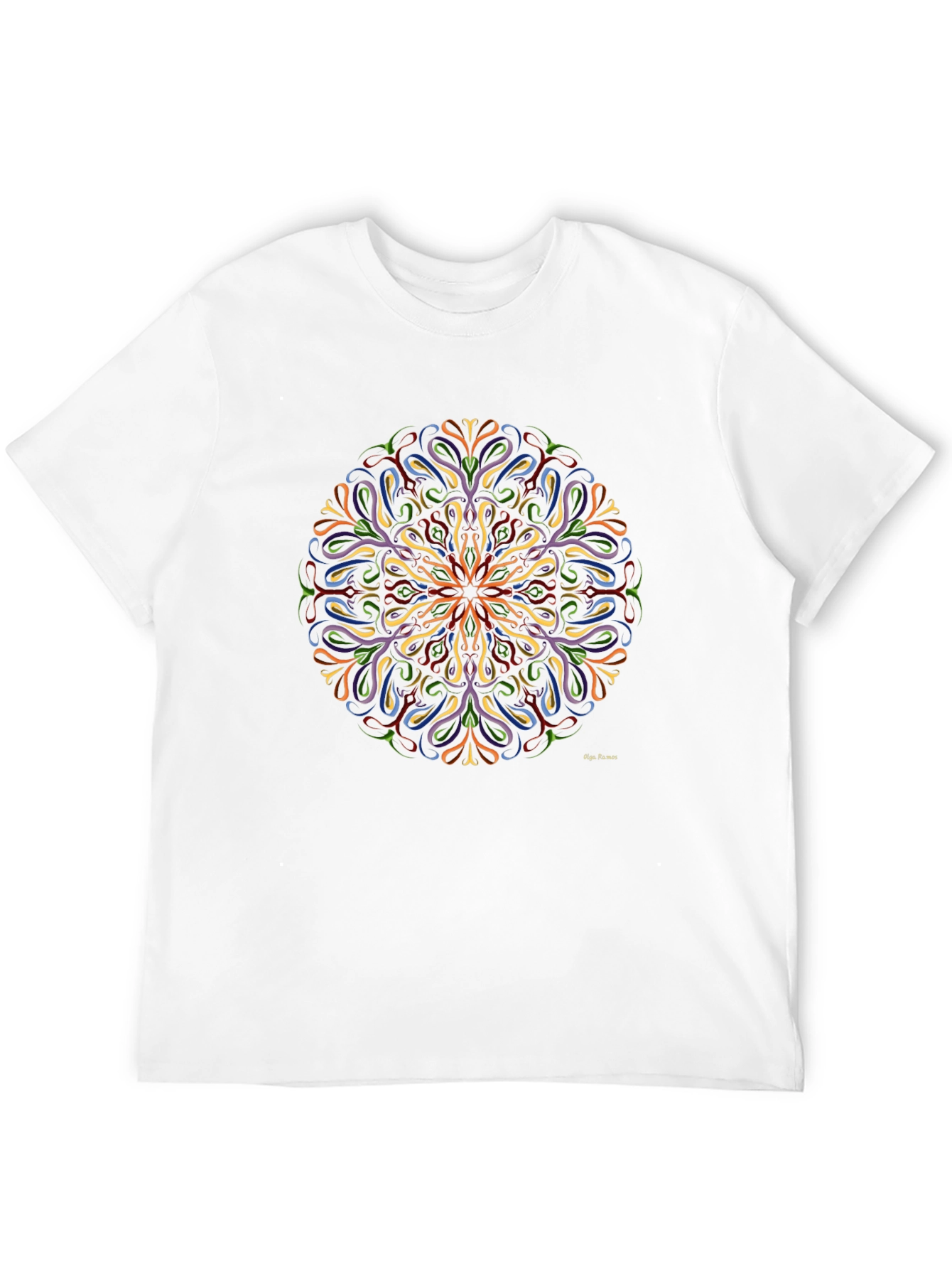 Vibrant Mandala Graphic Black T-Shirt