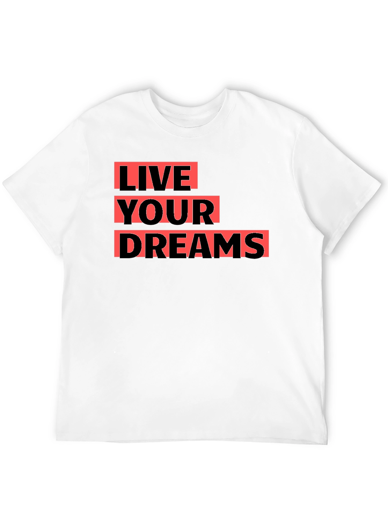 Live Your Dreams Graphic Tee - Black Cotton T-Shirt