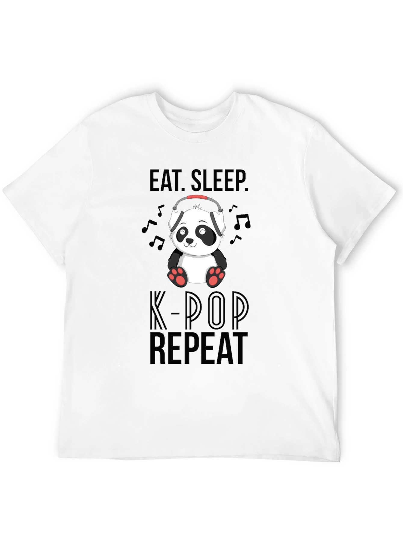 Eat Sleep K-Pop Repeat Panda Graphic Tee