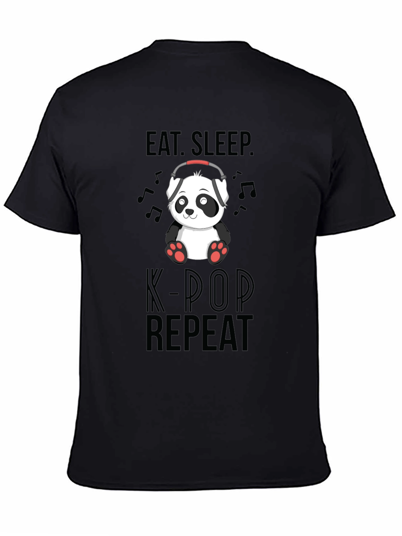 Eat Sleep K-Pop Repeat Panda Graphic Tee
