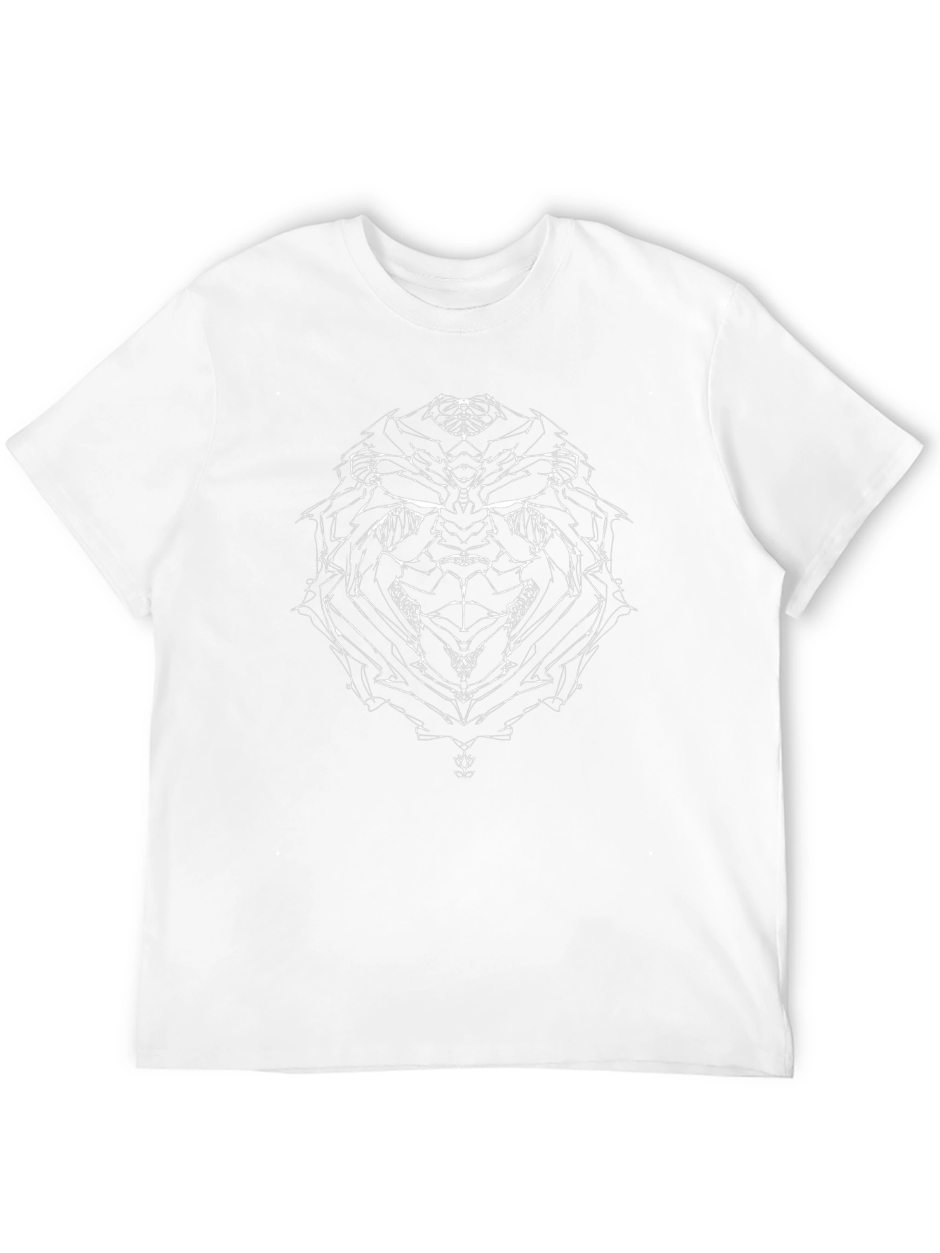 Abstract Geometric Lion Graphic Black T-Shirt
