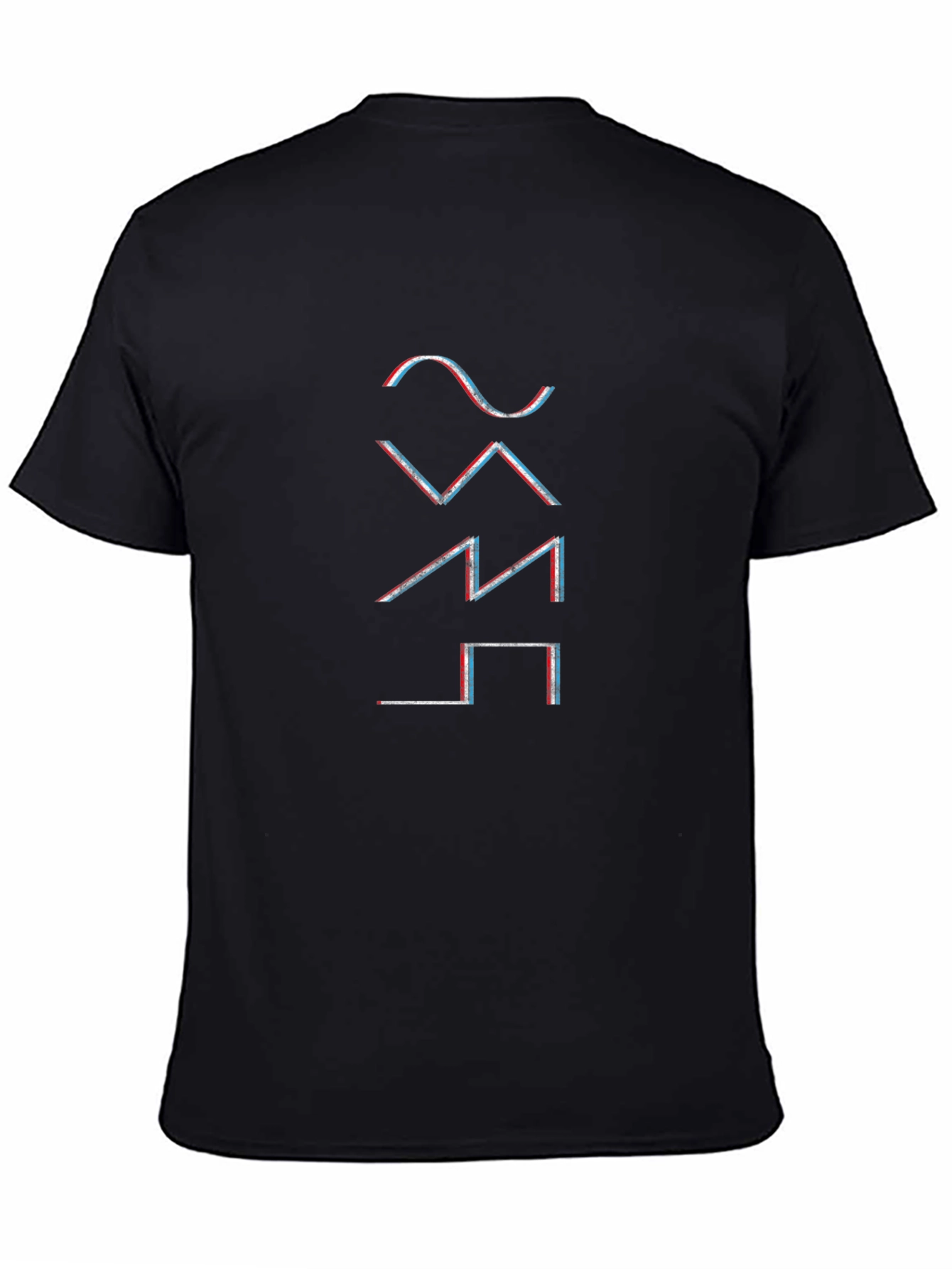 Glitch Waveform Graphic T-Shirt - Black