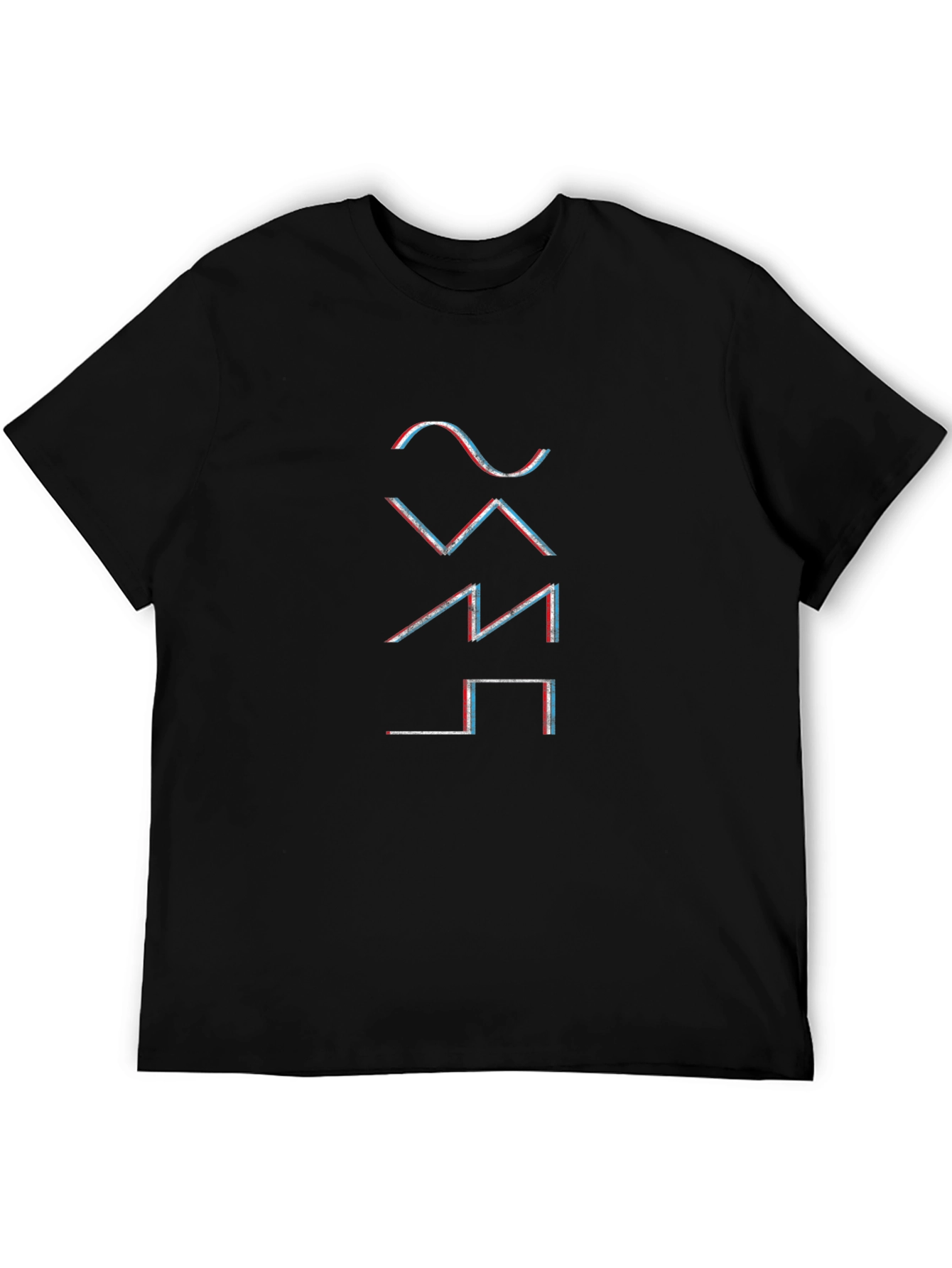 Glitch Waveform Graphic T-Shirt - Black