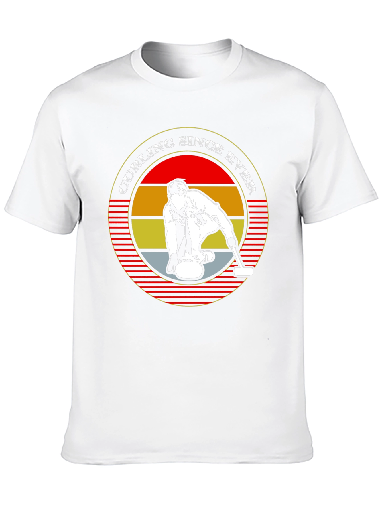 Curling Since Ever Black Graphic T-Shirt