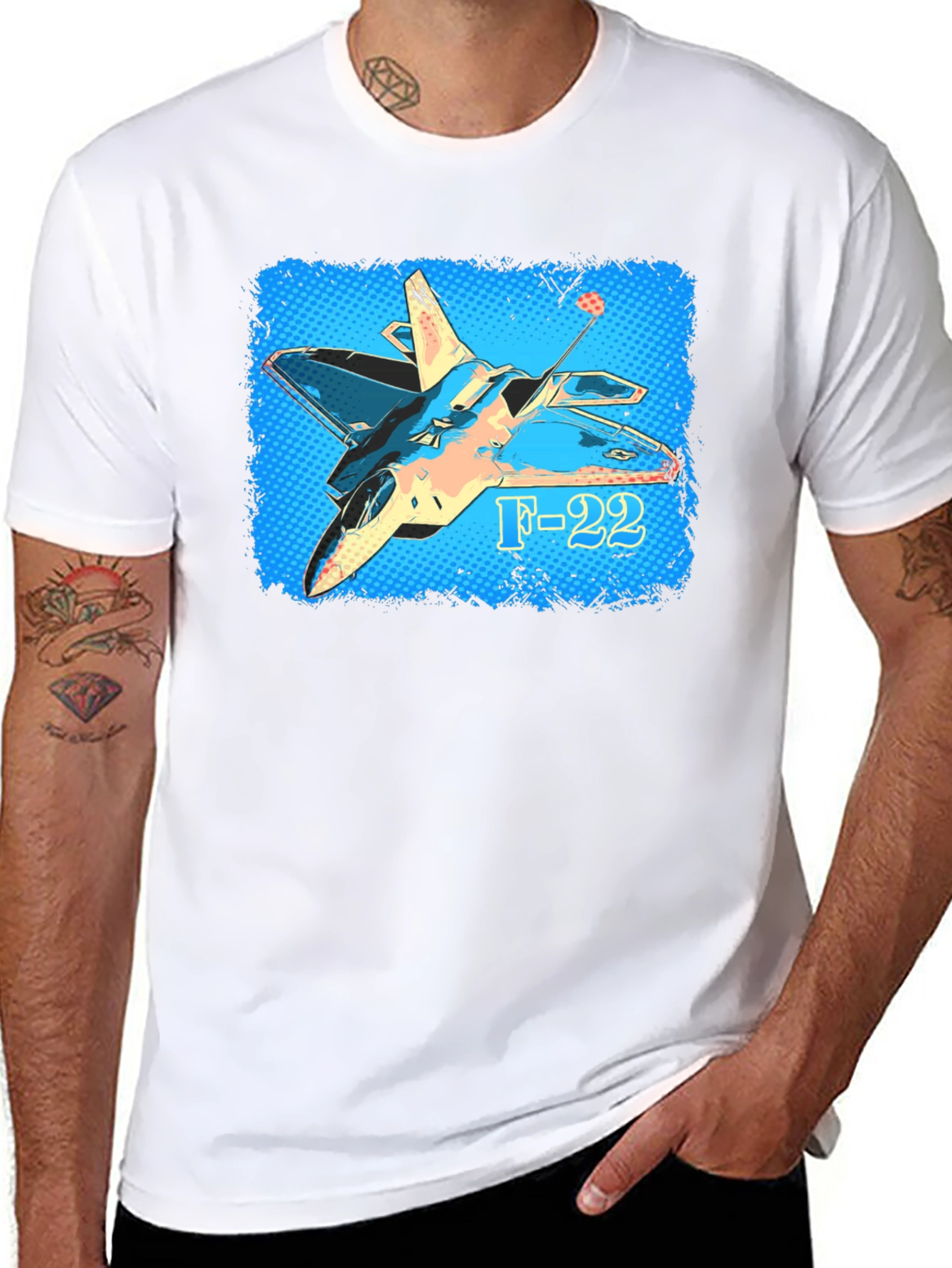 F-22 Fighter Jet Graphic T-Shirt - Military Aviation Tee