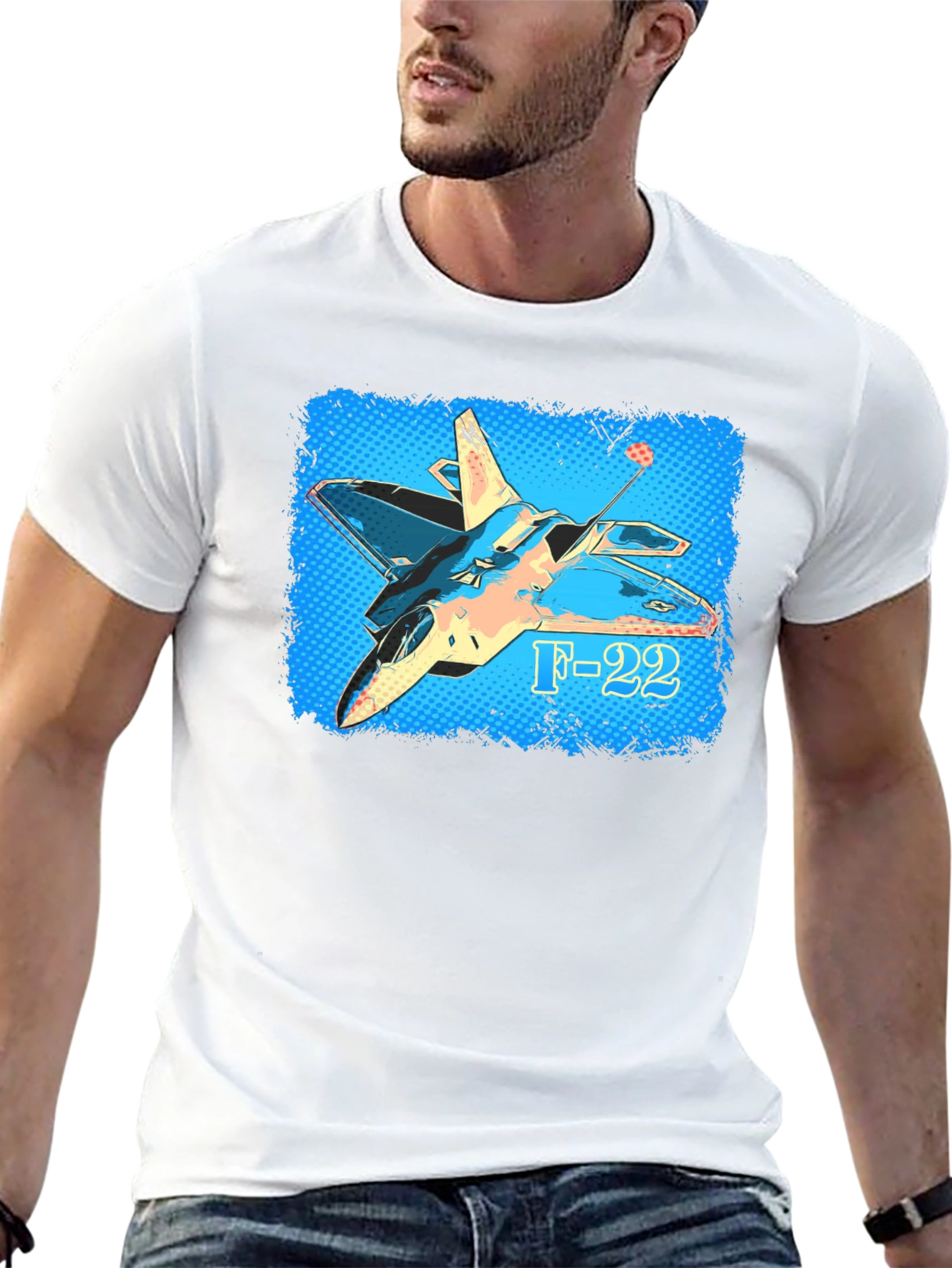 F-22 Fighter Jet Graphic T-Shirt - Military Aviation Tee