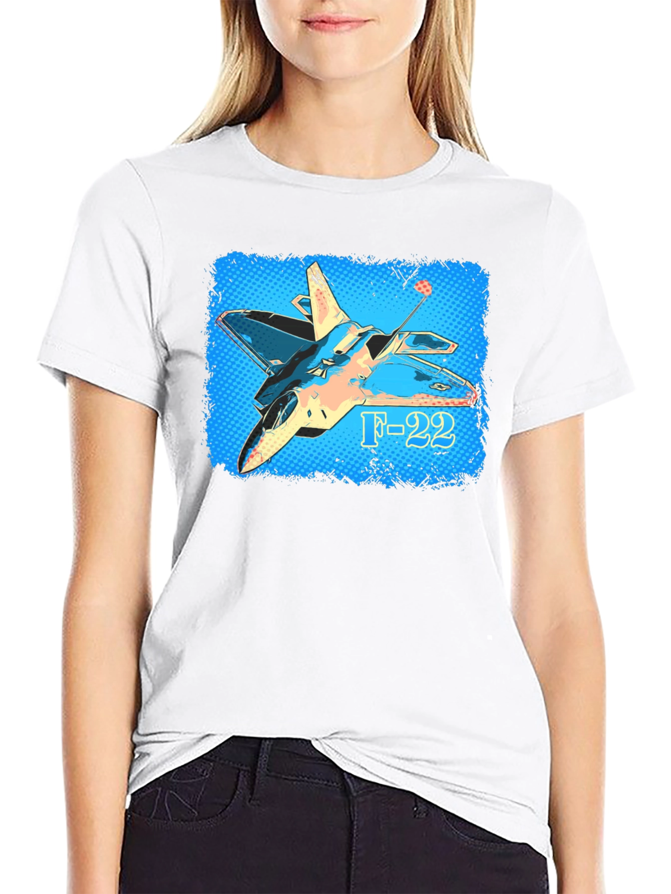 F-22 Fighter Jet Graphic T-Shirt - Military Aviation Tee