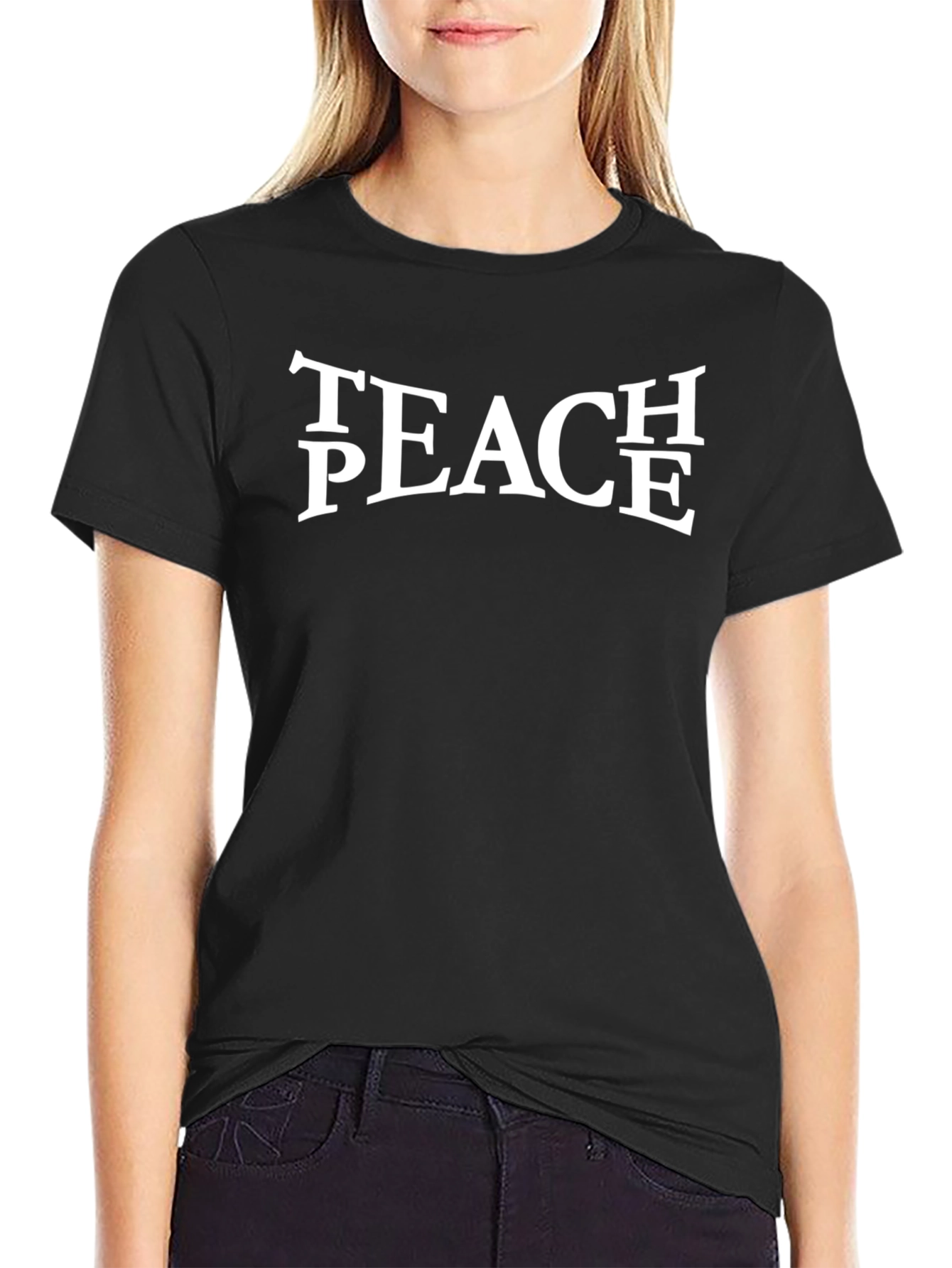 Teach Peace Graphic Tee - Black Unisex T-Shirt