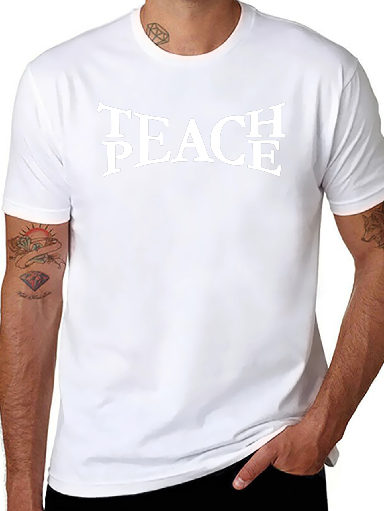 Teach Peace Graphic Tee - Black Unisex T-Shirt