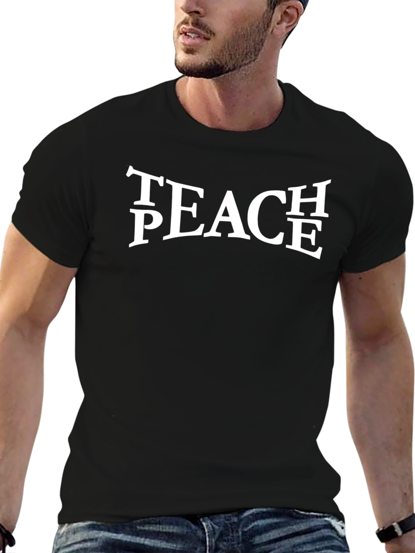 Teach Peace Graphic Tee - Black Unisex T-Shirt