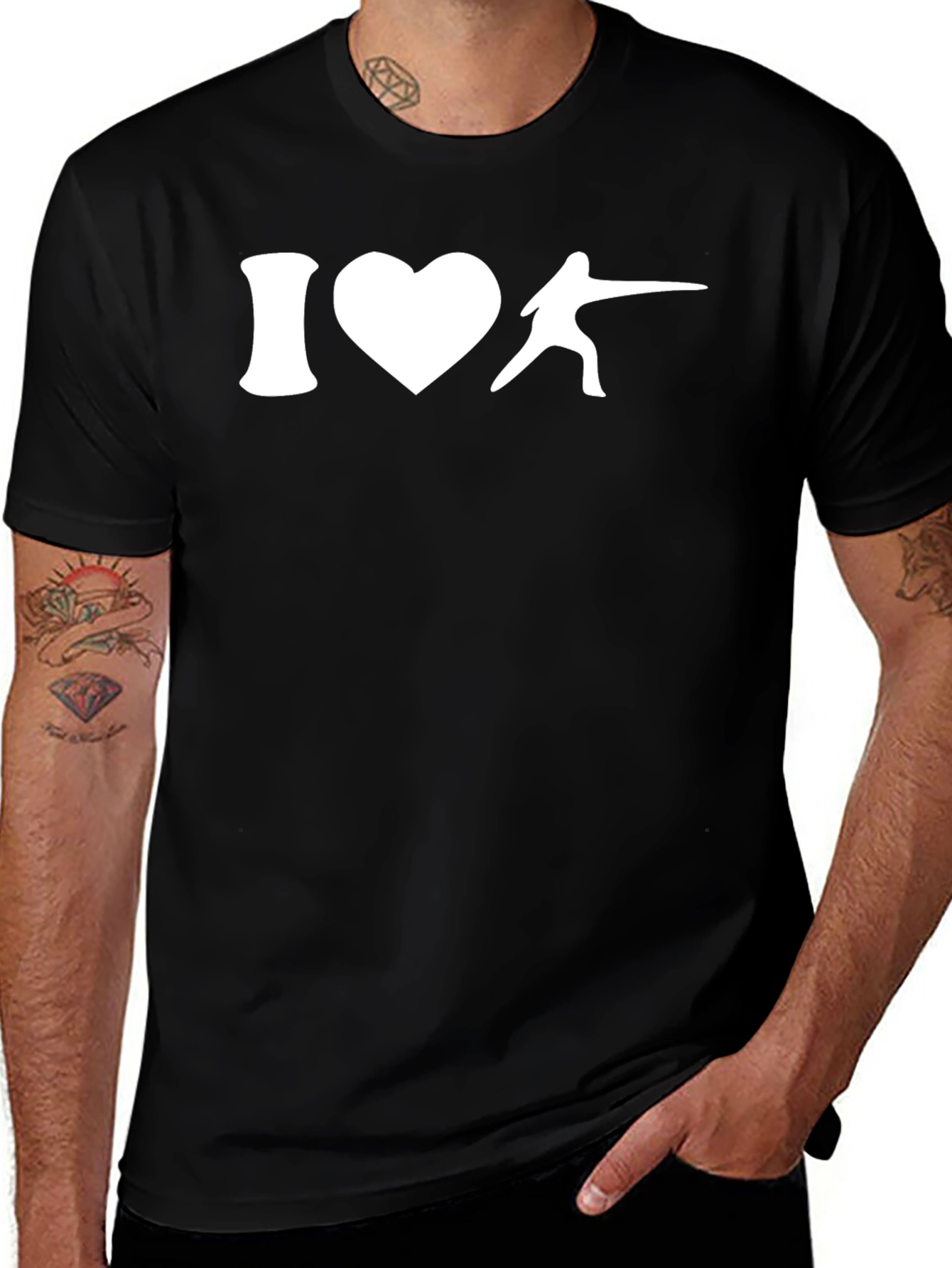 I Love Fencing T-Shirt - Black