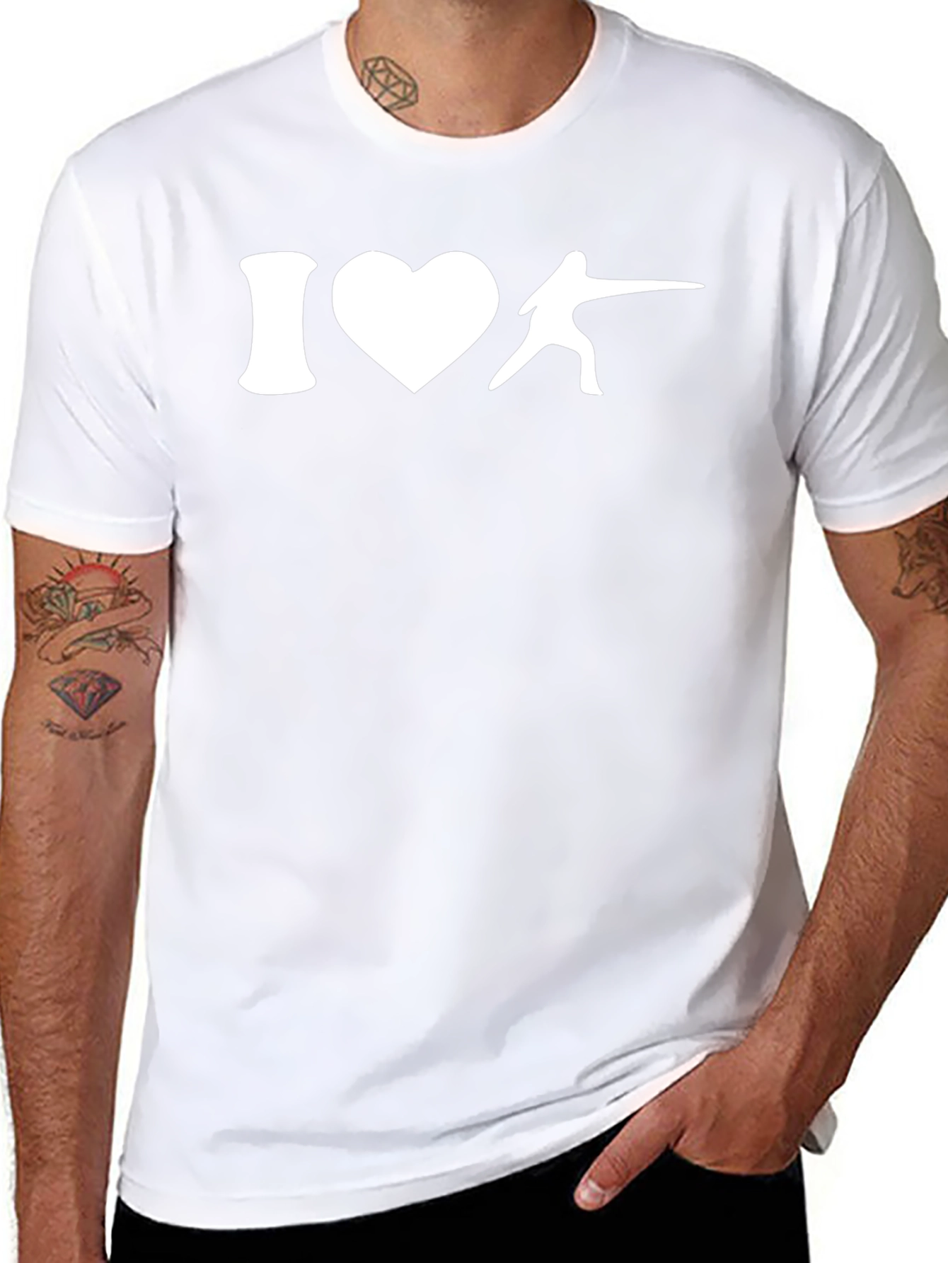 I Love Fencing T-Shirt - Black