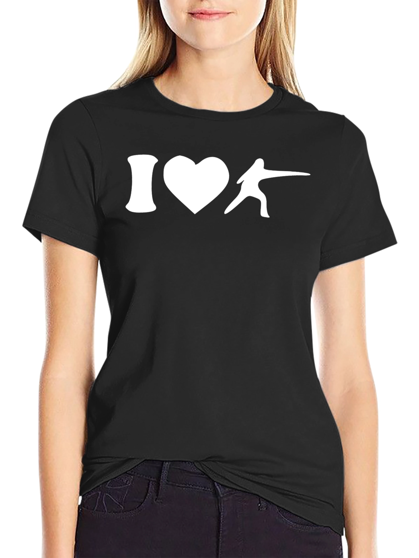 I Love Fencing T-Shirt - Black